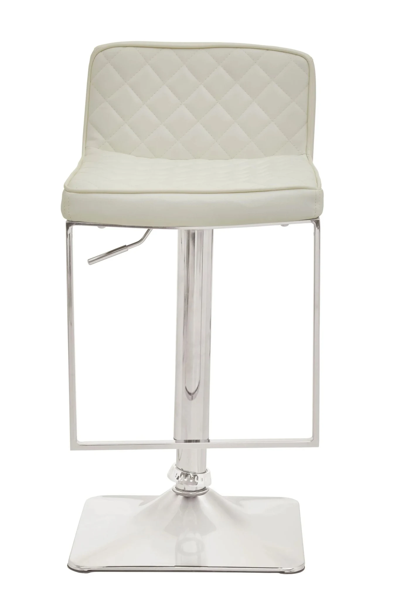 Baina White And Chrome Bar Stool With Square Base - Seating, photo 4 of 8