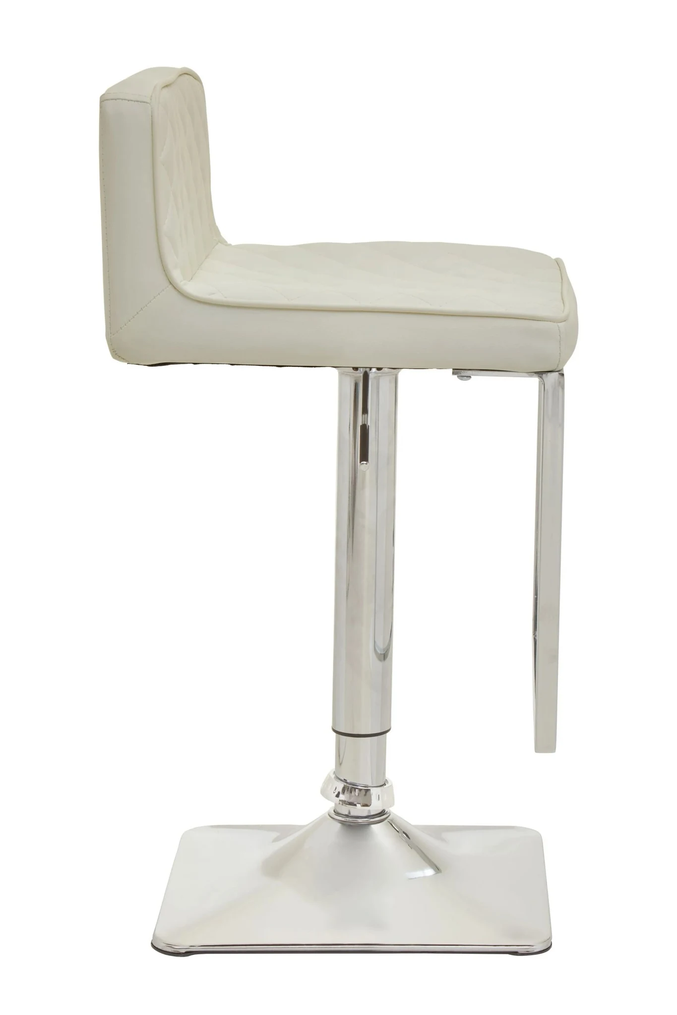 Baina White And Chrome Bar Stool With Square Base - Seating, photo 3 of 8
