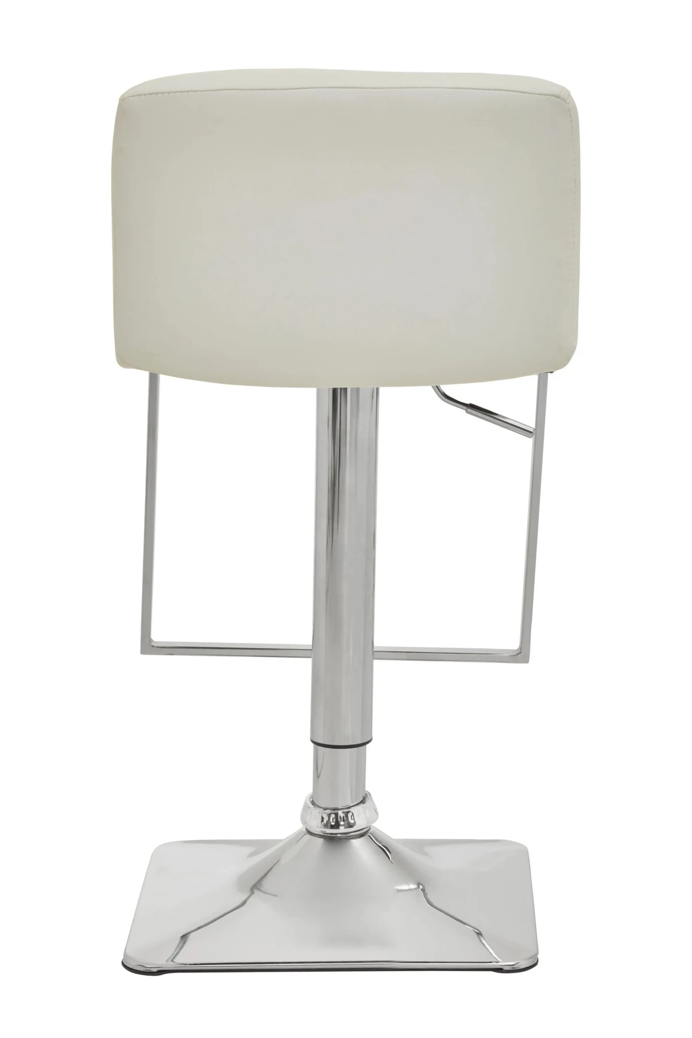 Baina White And Chrome Bar Stool With Square Base - Seating, photo 2 of 8