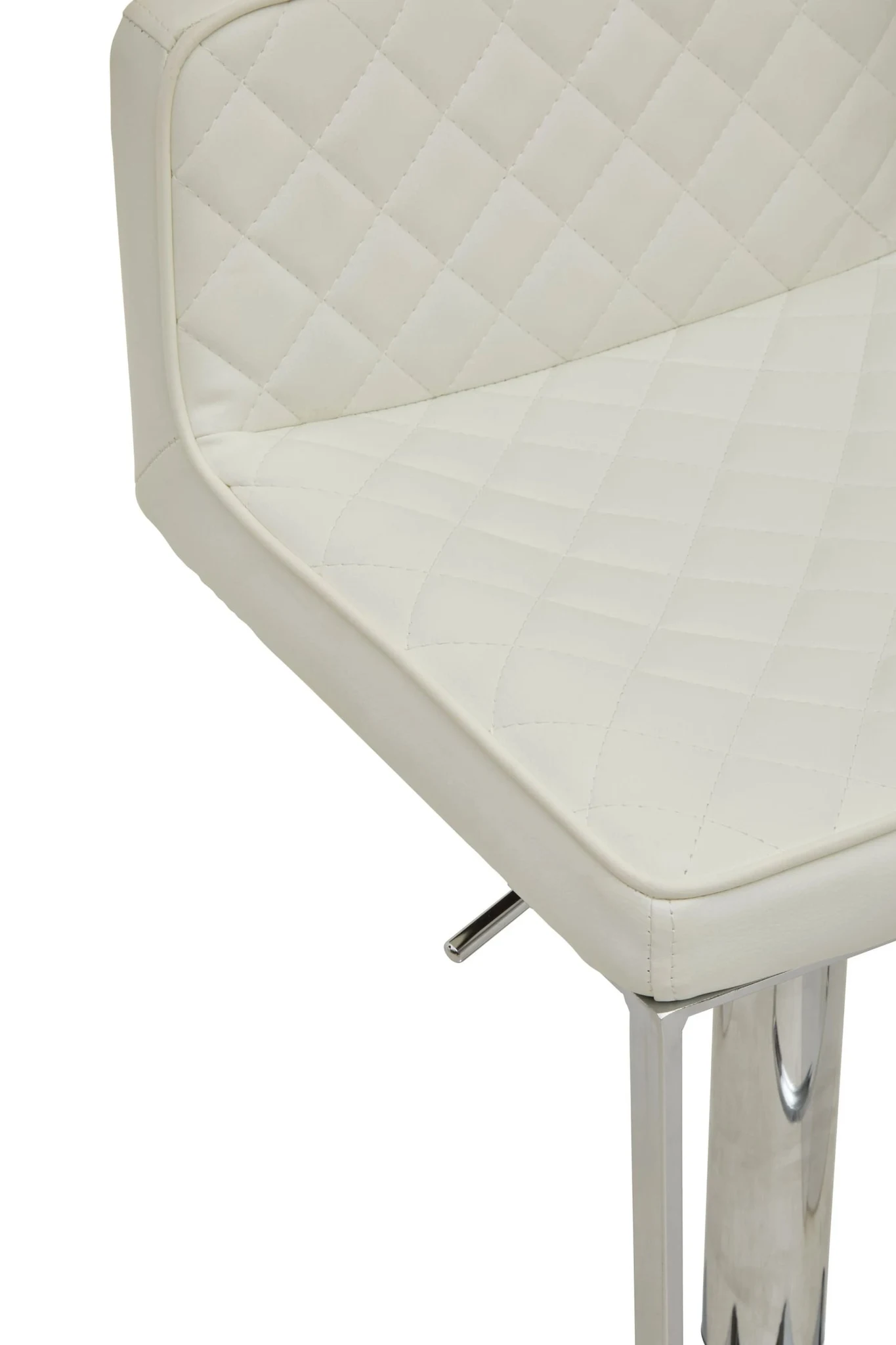 Baina White And Chrome Bar Stool With Square Base - Seating, photo 8 of 8