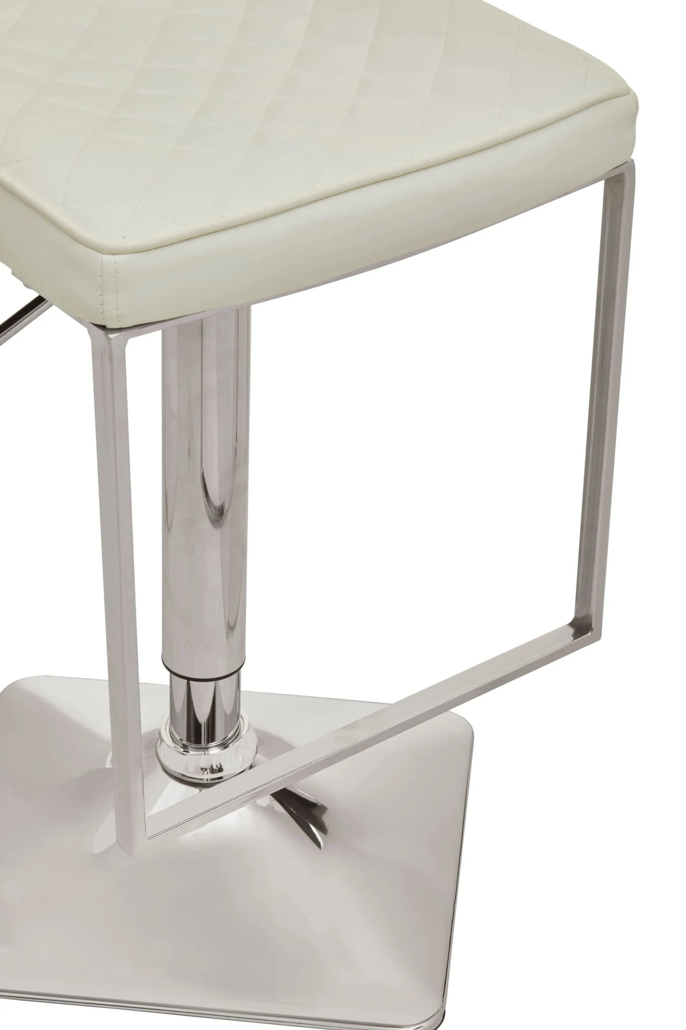 Baina White And Chrome Bar Stool With Square Base - Seating, photo 7 of 8