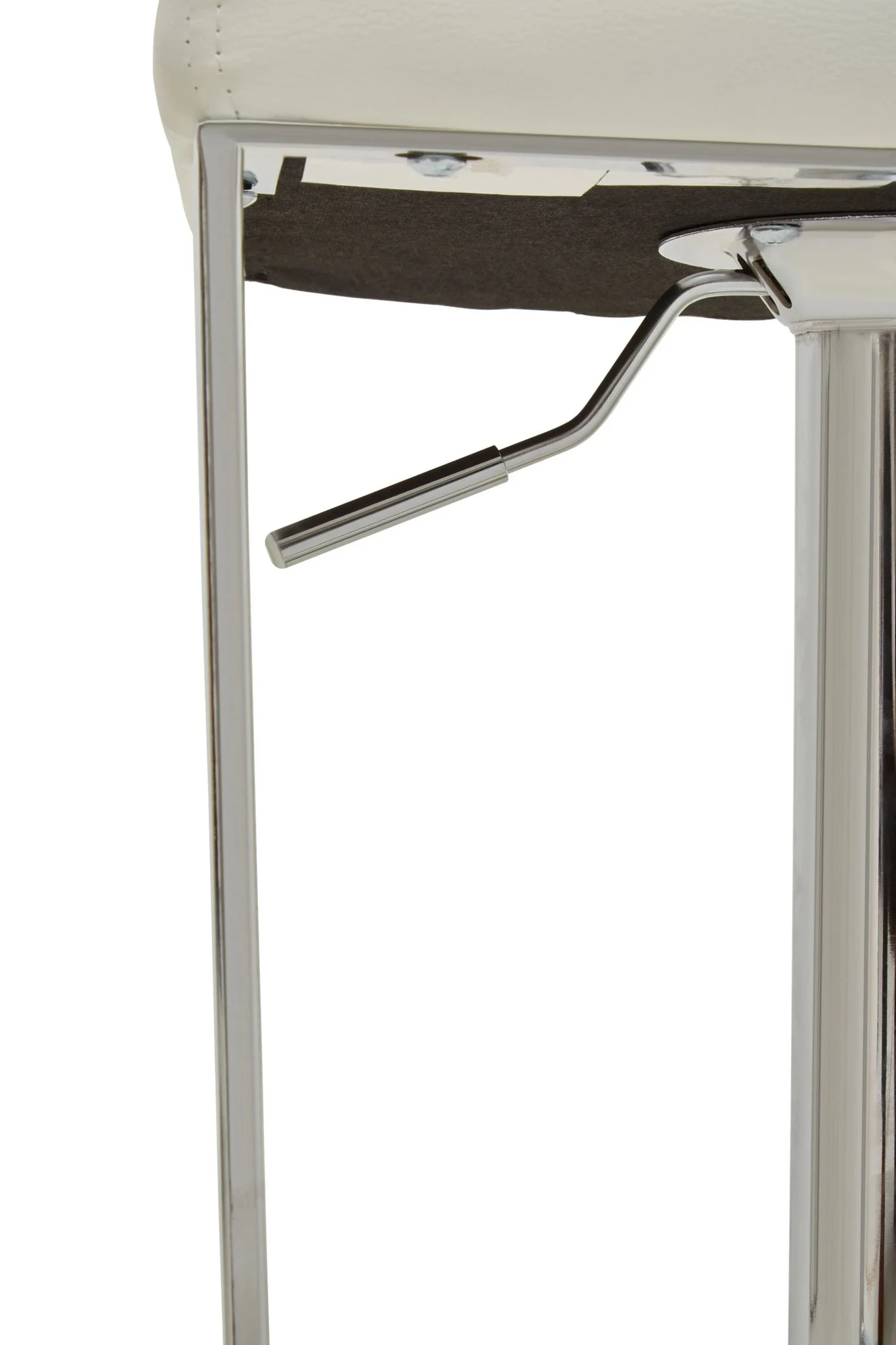 Baina White And Chrome Bar Stool With Square Base - Seating, photo 5 of 8