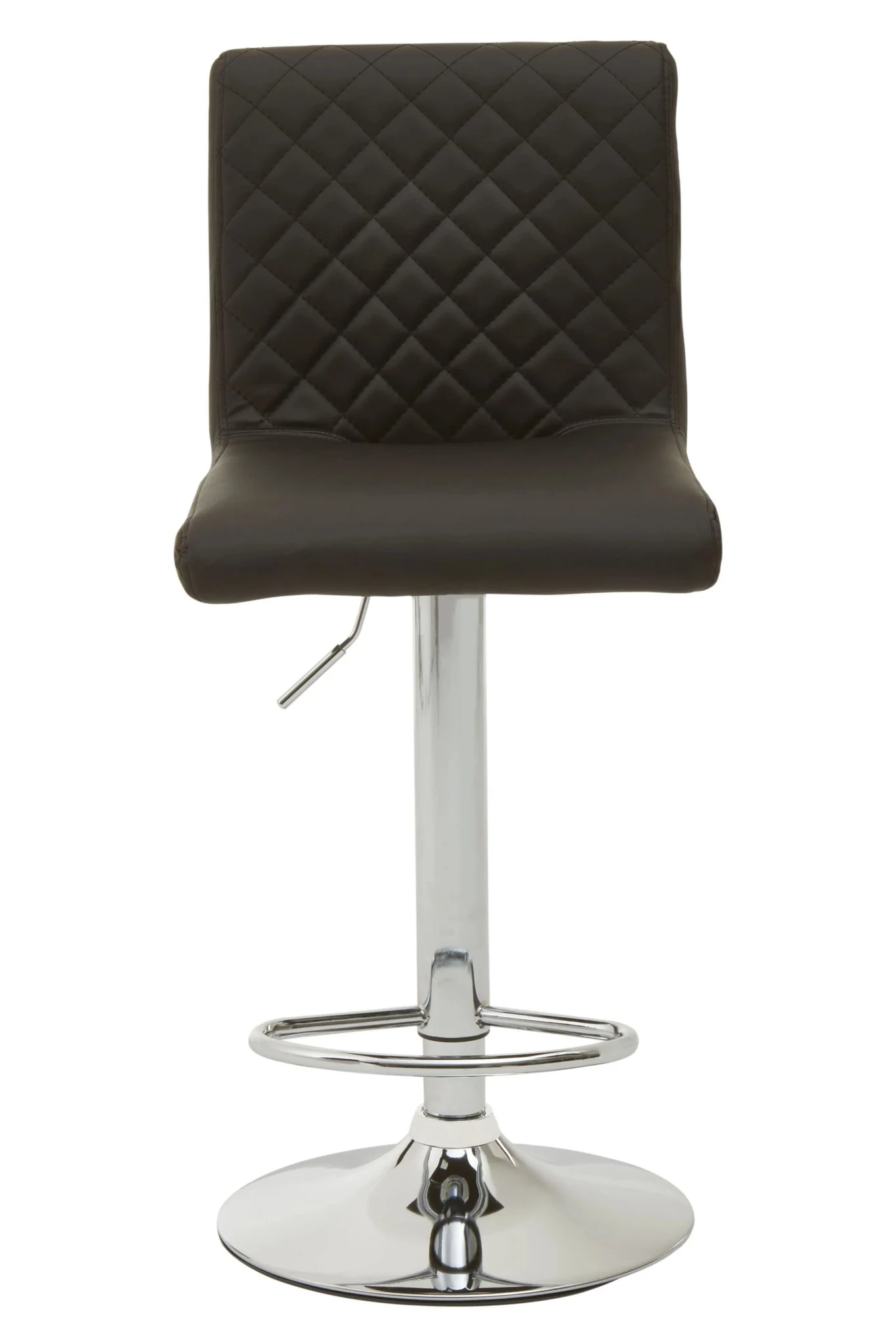 Baina Black And Chrome Bar Stool With Round Base - Seating, photo 5 of 8