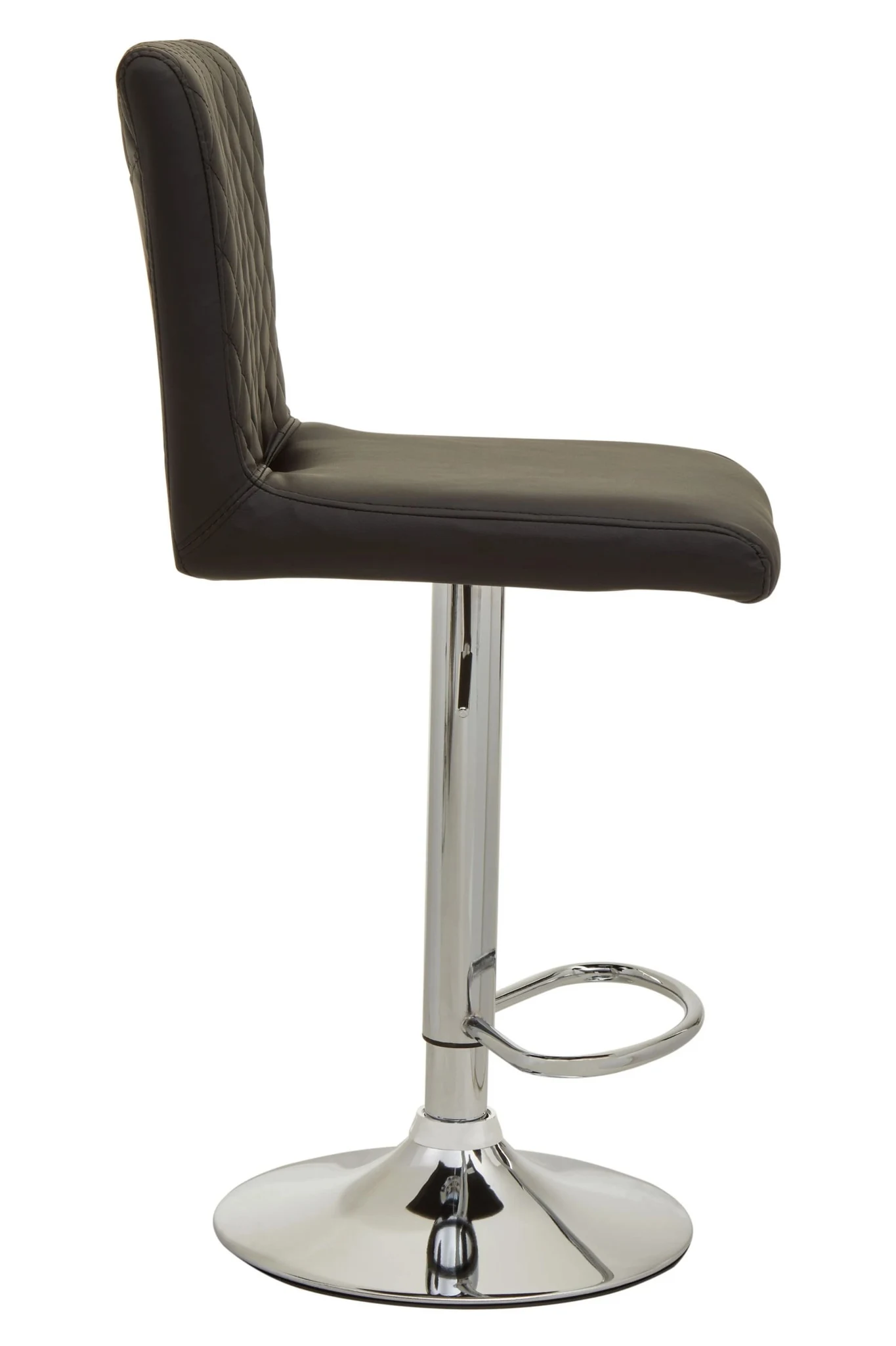Baina Black And Chrome Bar Stool With Round Base - Seating, photo 4 of 8