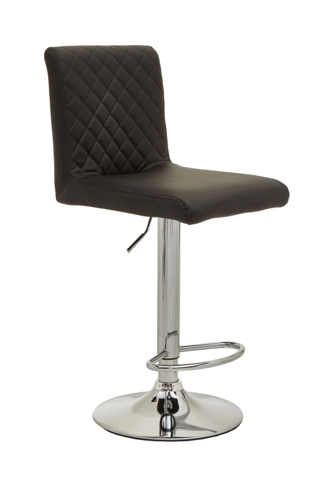 Baina Black And Chrome Bar Stool With Round Base - Seating, photo 2 of 8