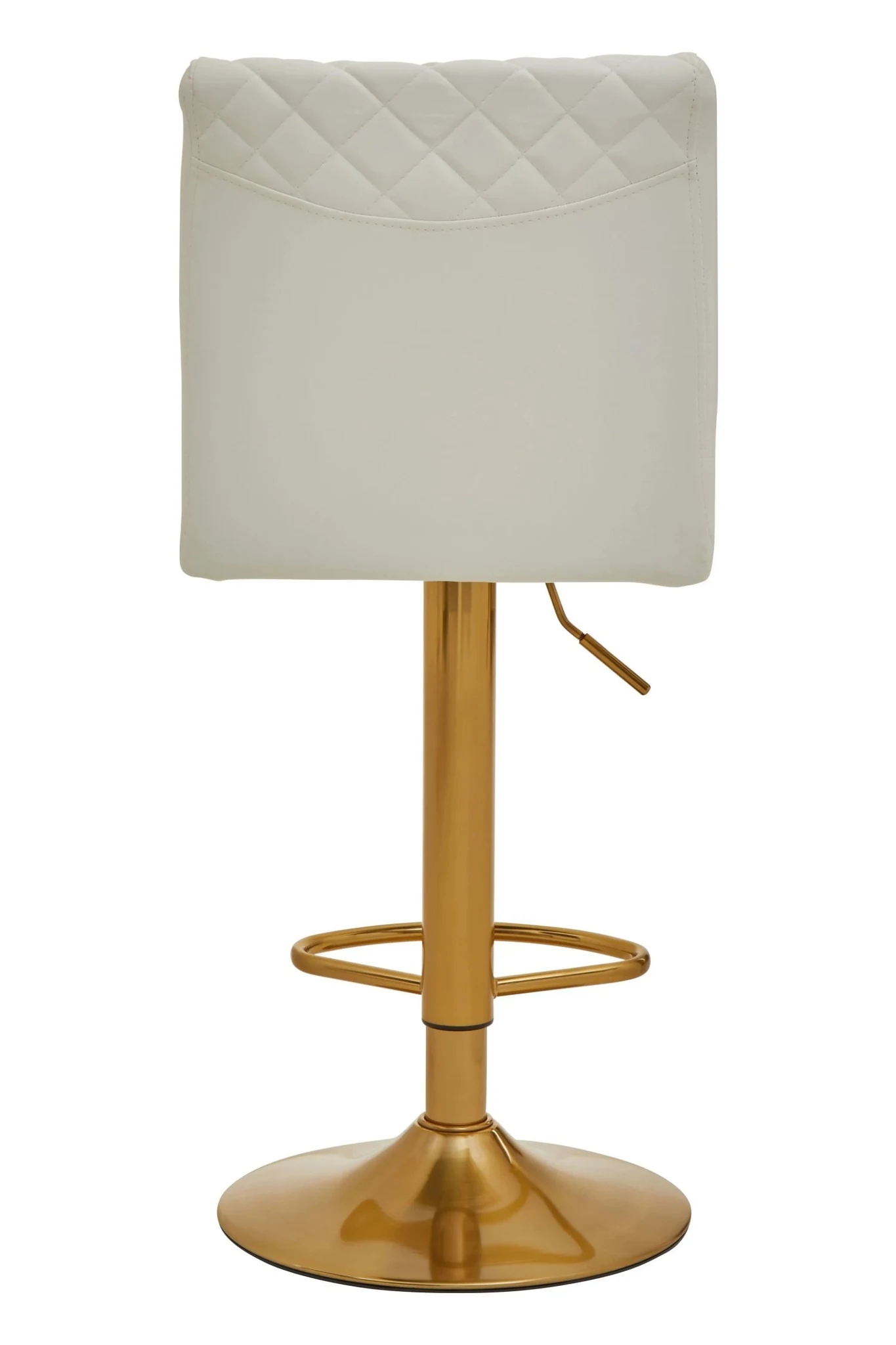 Baina White And Gold Bar Stool With Round Base - Seating, photo 2 of 8