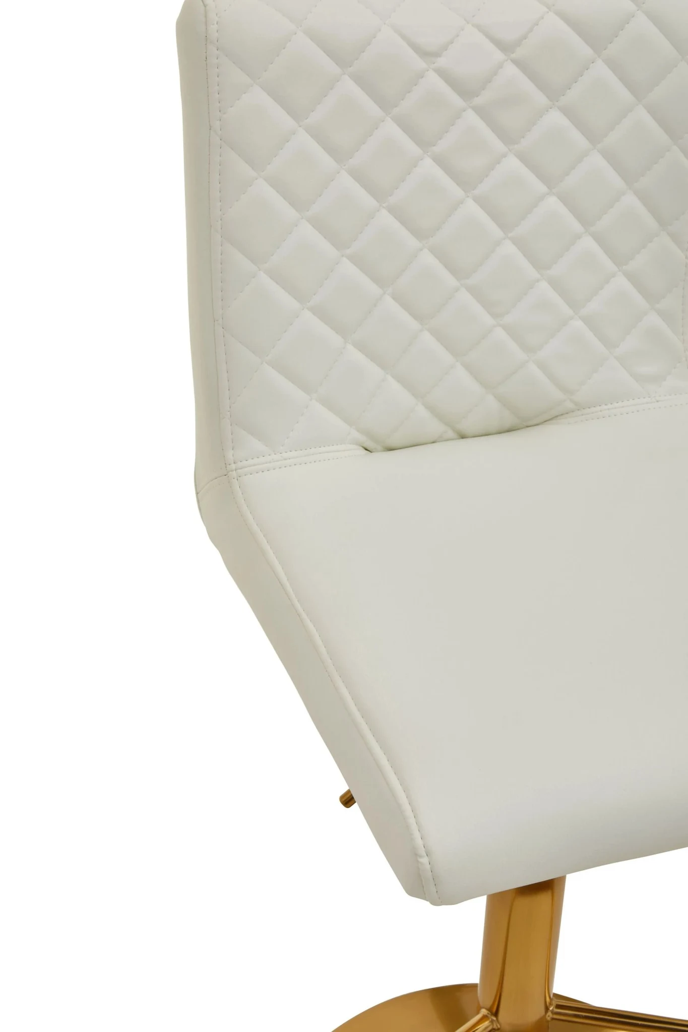 Baina White And Gold Bar Stool With Round Base - Seating, photo 8 of 8