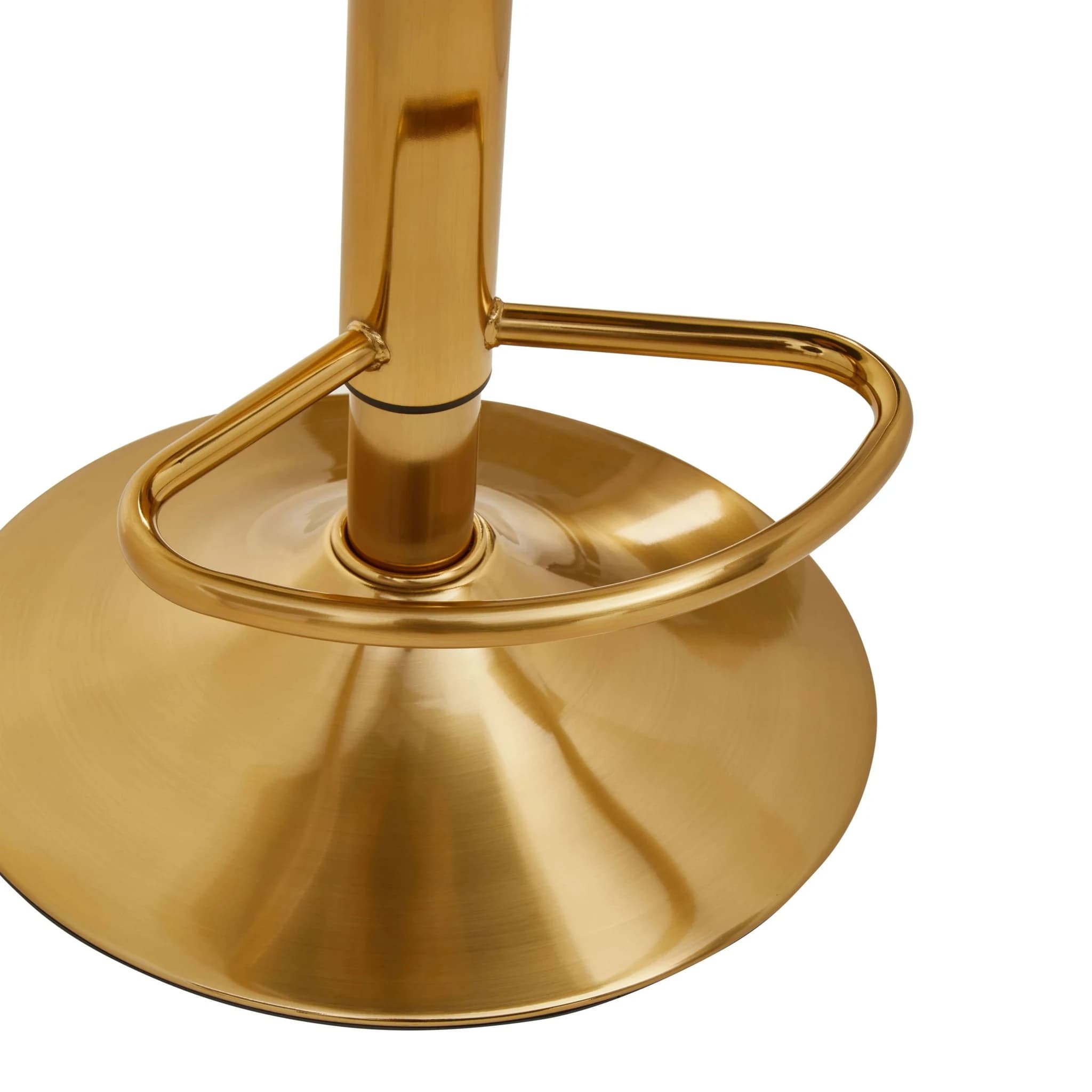 Baina White And Gold Bar Stool With Round Base - Seating, photo 7 of 8