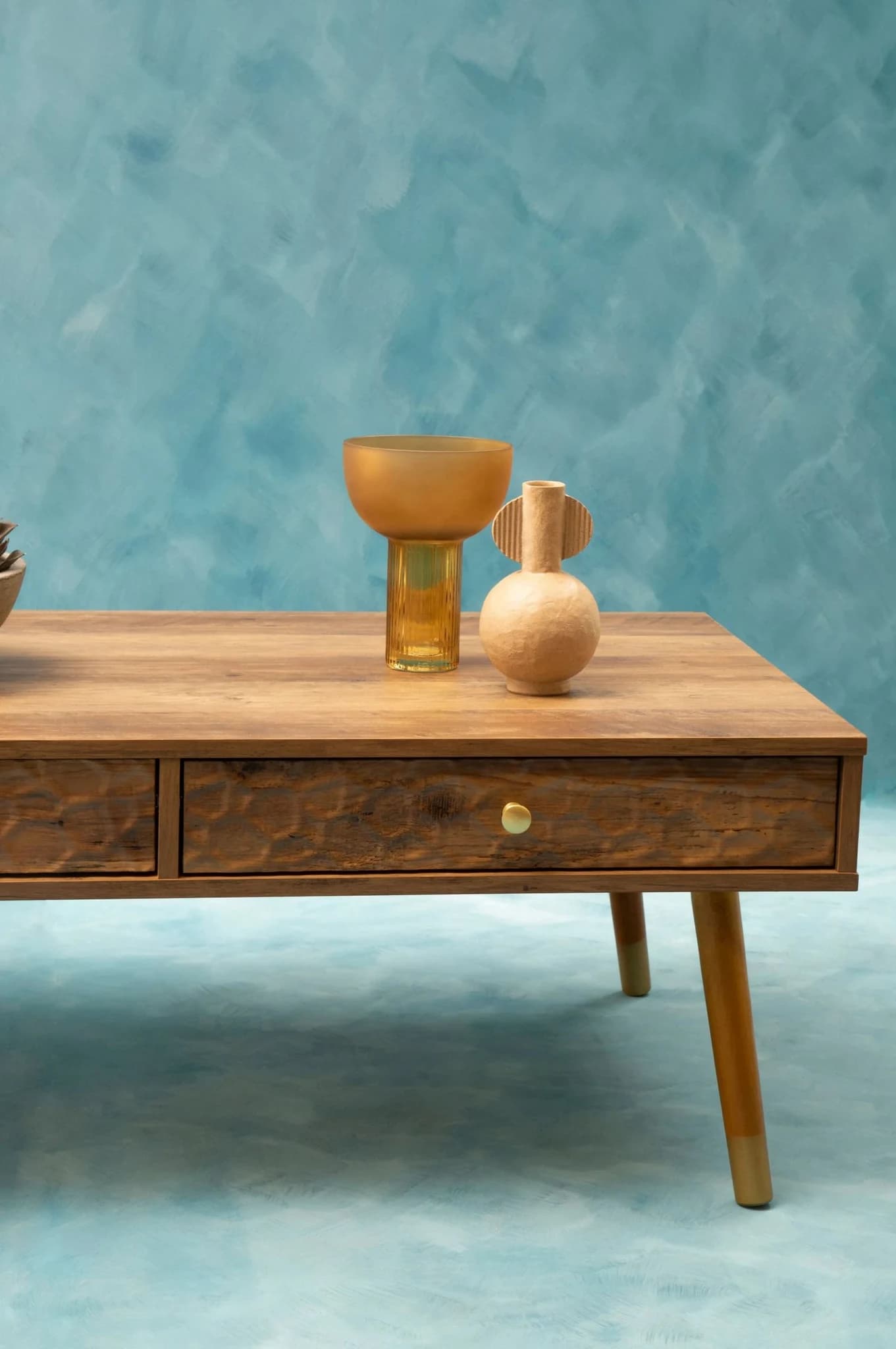 Frida Wood Veneer Coffee Table with 2 Drawers - Tables, photo 3 of 8