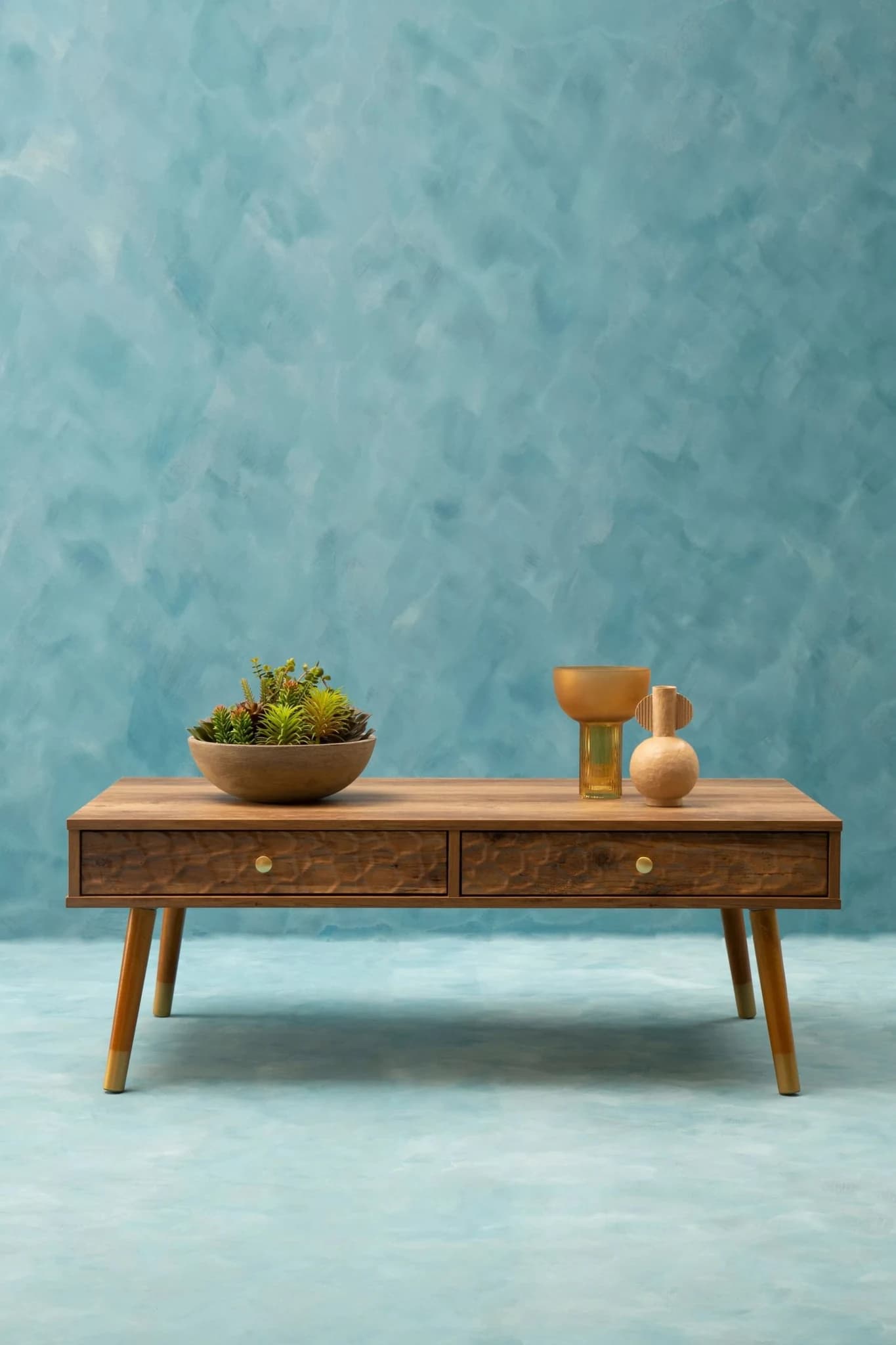 Frida Wood Veneer Coffee Table with 2 Drawers - Tables, photo 2 of 8