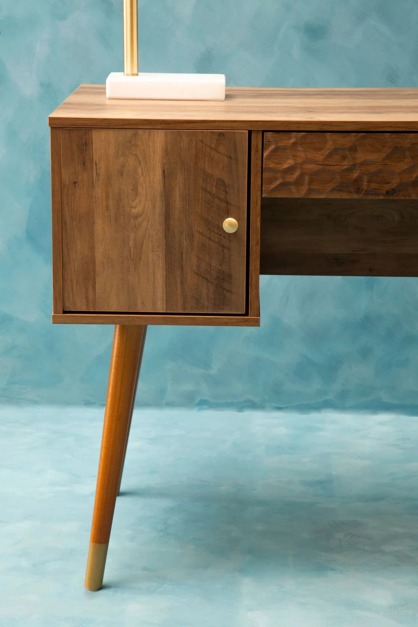 Frida Wood Veneer Desk with Storage - Tables, photo 7 of 8
