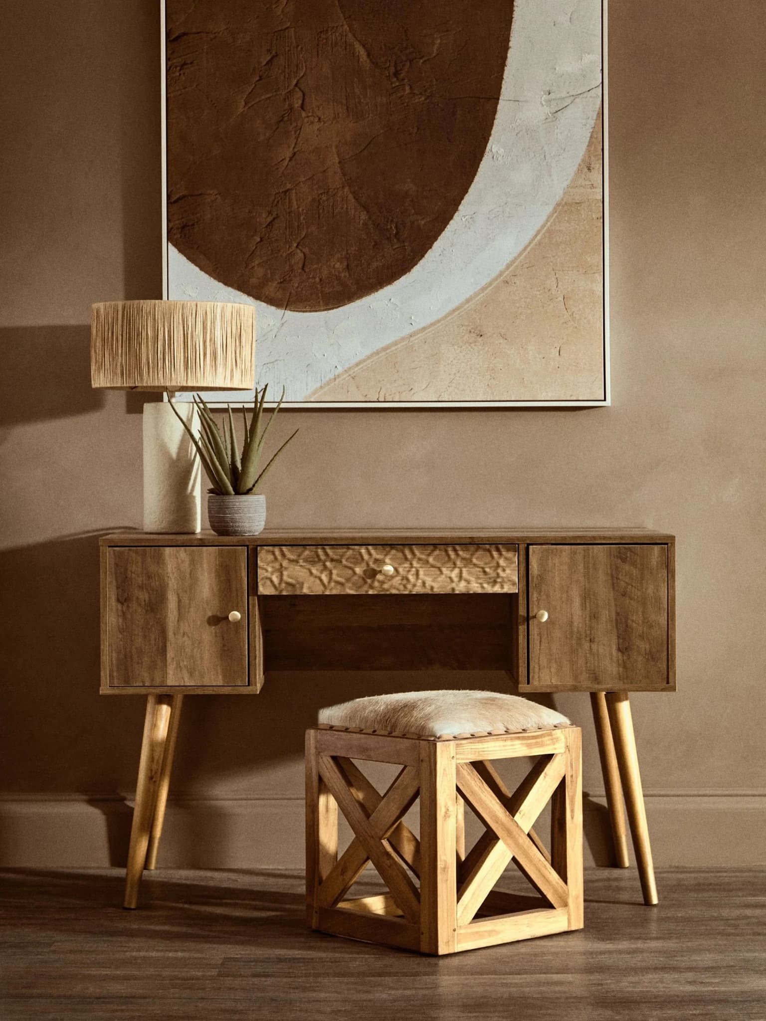 Frida Wood Veneer Desk with Storage - Tables, photo 6 of 8
