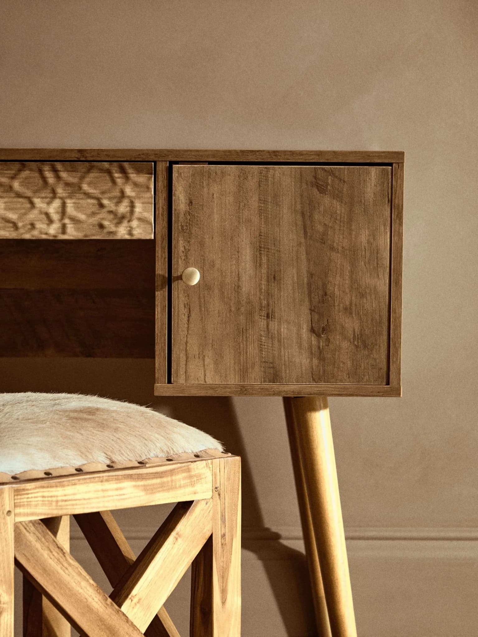 Frida Wood Veneer Desk with Storage - Tables, photo 5 of 8