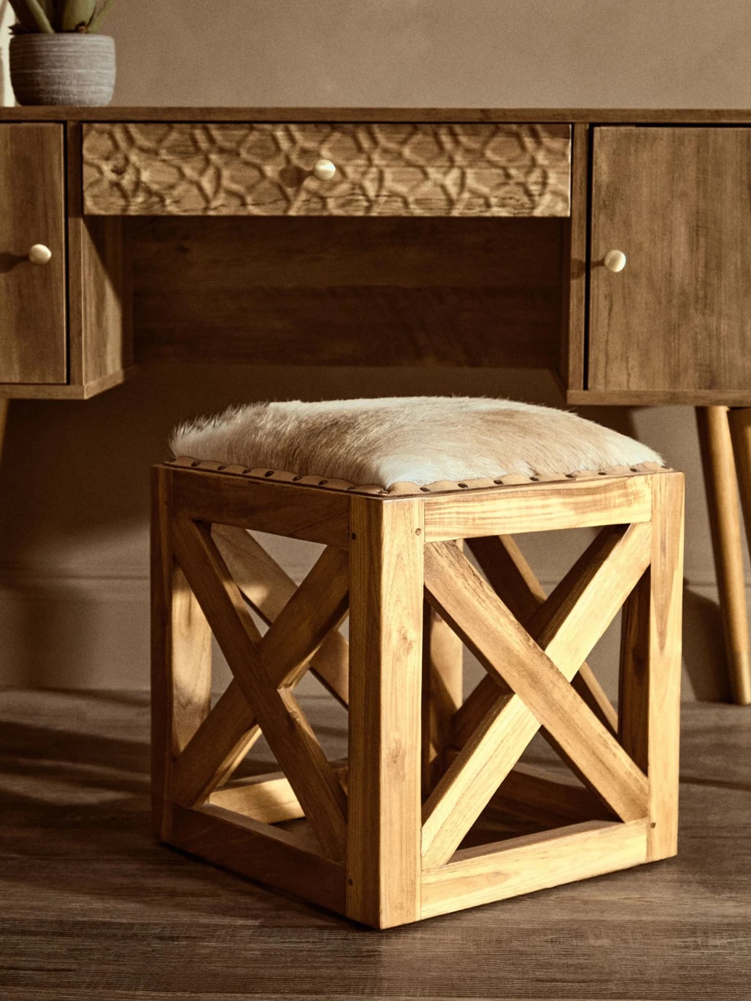 Frida Wood Veneer Desk with Storage - Tables, photo 2 of 8