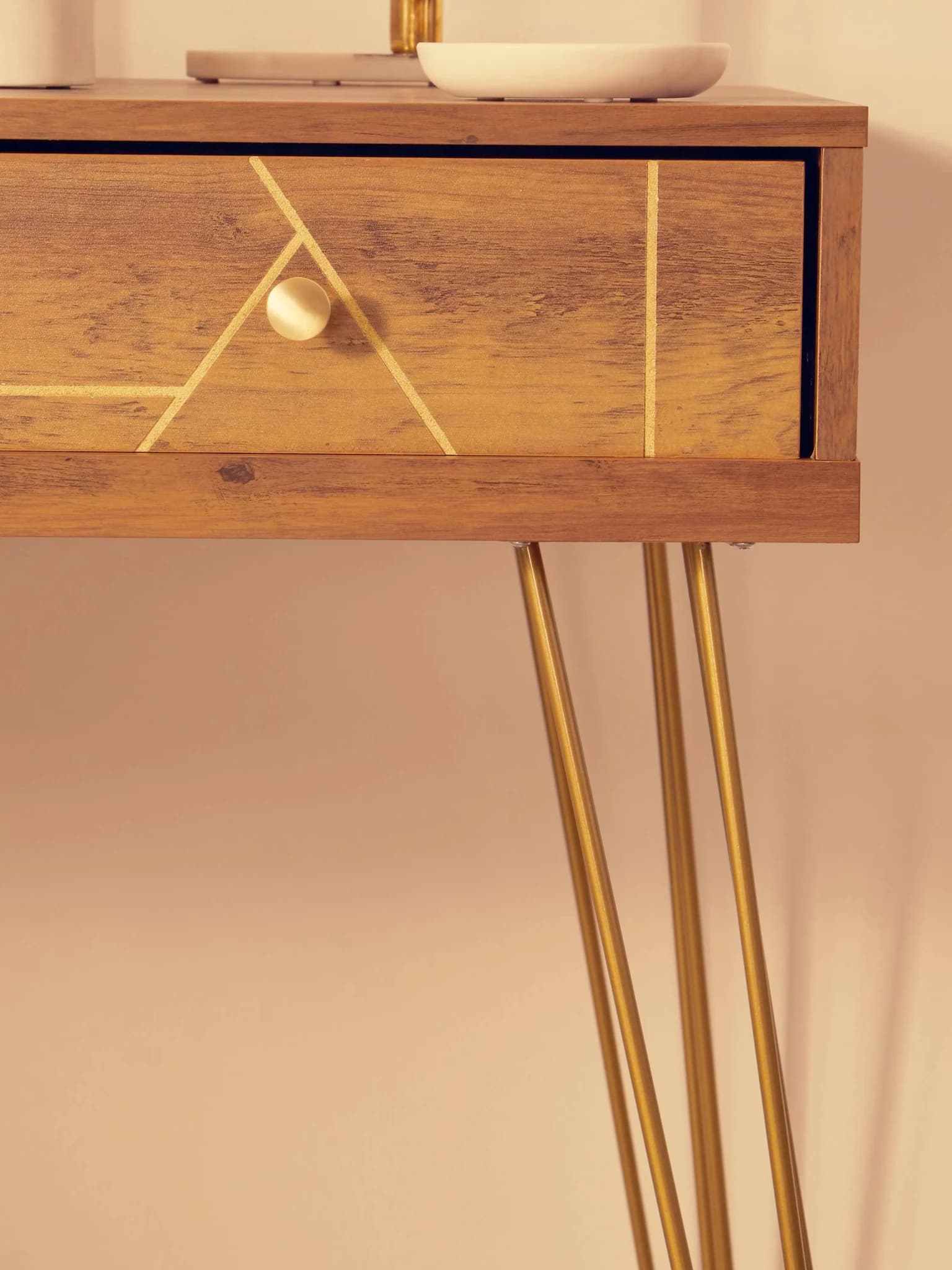 Flori Three Drawer Desk - Tables, photo 2 of 8