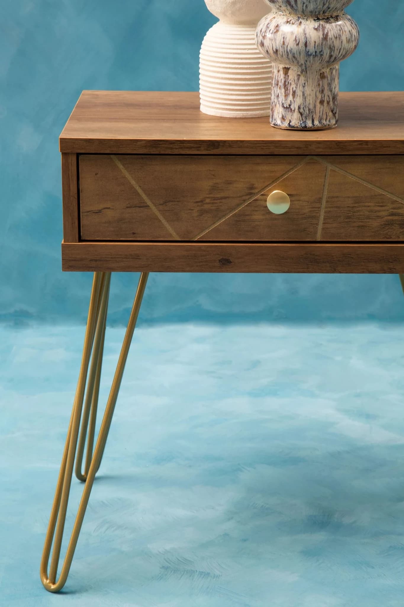 Flori 1 Drawer Draw Side Table with Hairpin Legs - Tables, photo 4 of 8