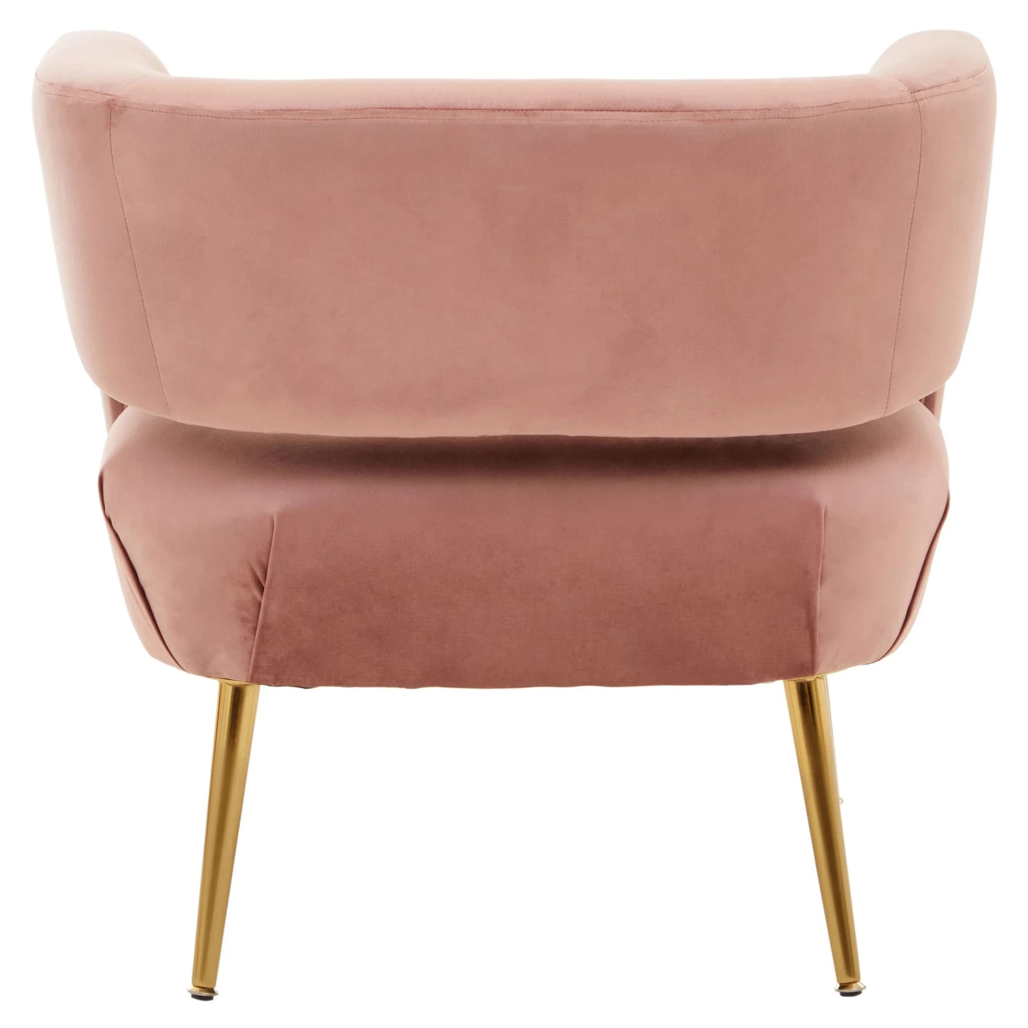 Larissa Pink Velvet Curved Accent Chair - Seating, photo 8 of 8