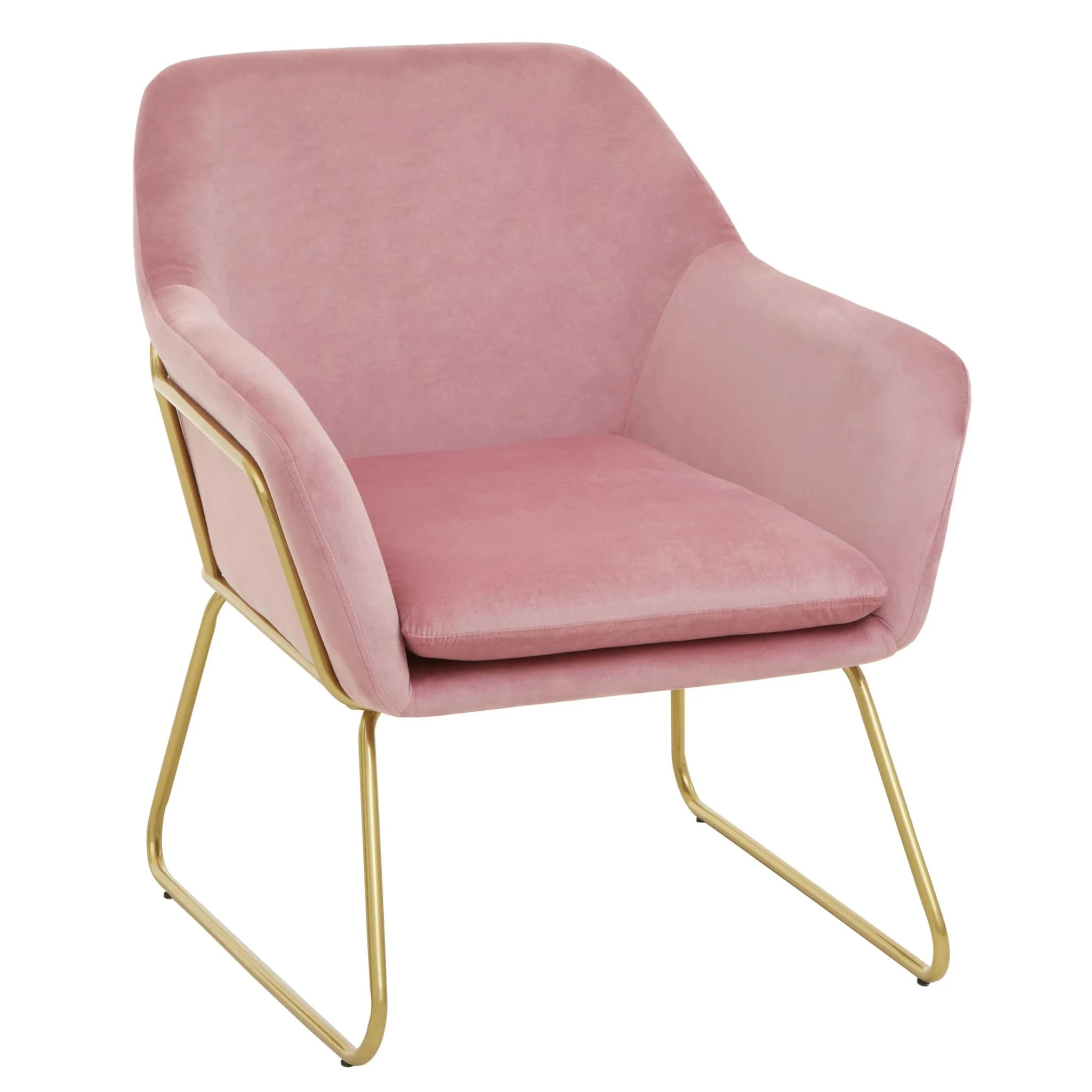 Xander Pink Velvet Modern Accent Chair - Seating, photo 8 of 8
