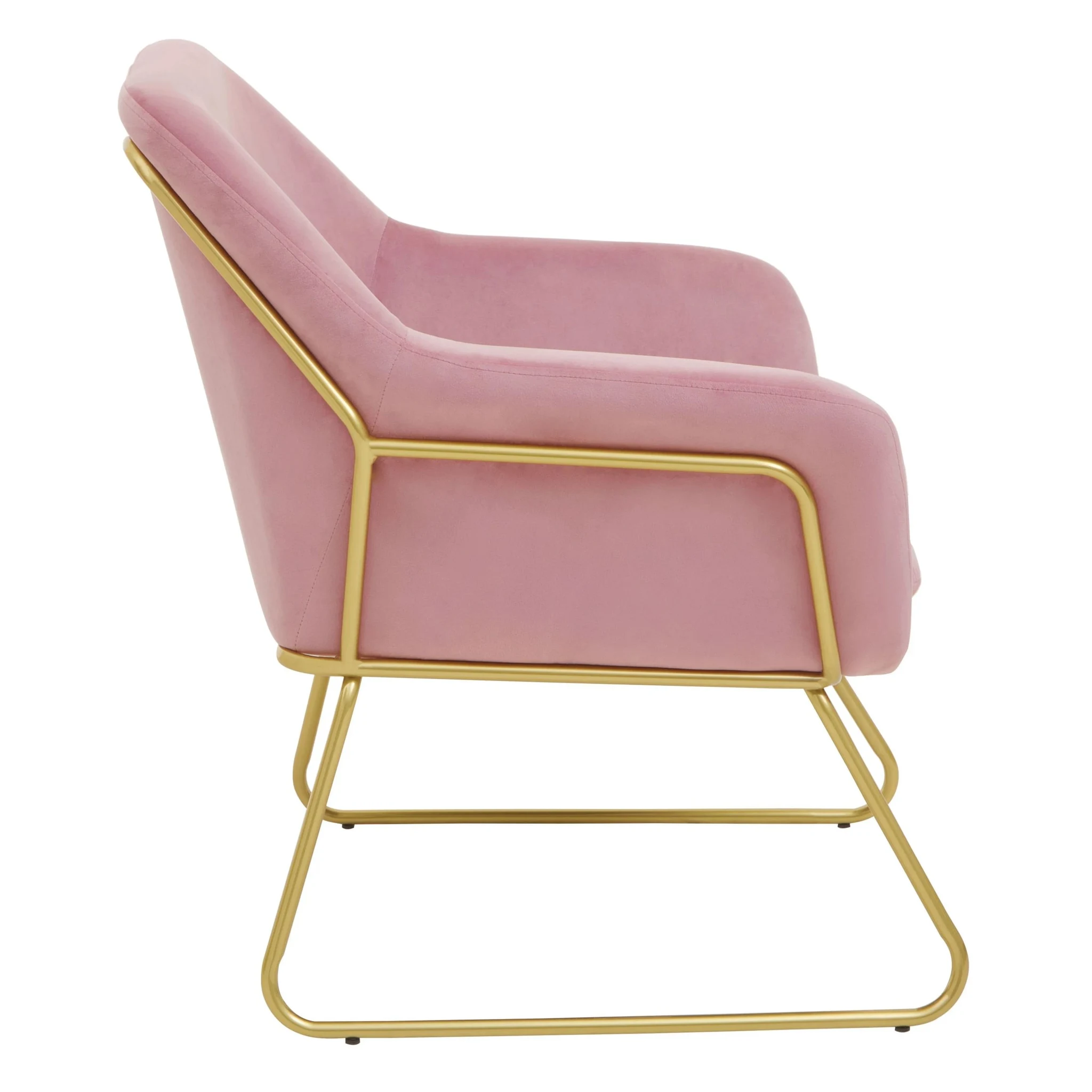 Xander Pink Velvet Modern Accent Chair - Seating, photo 7 of 8