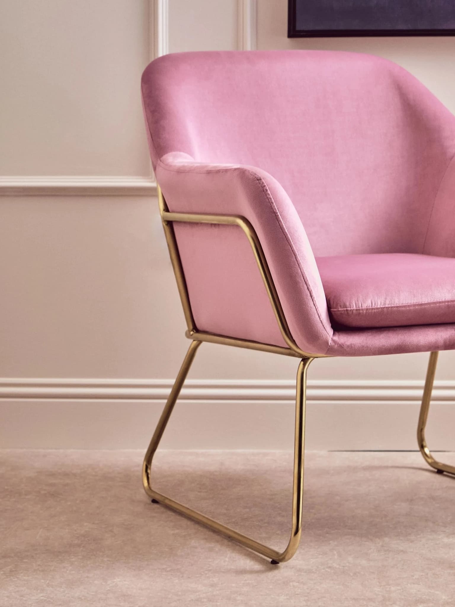Xander Pink Velvet Modern Accent Chair - Seating, photo 4 of 8