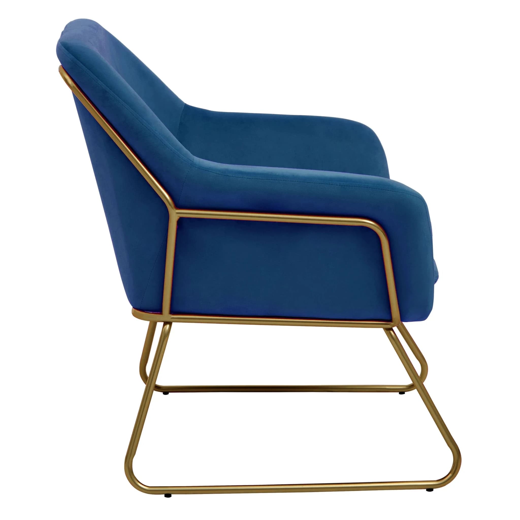 Xander Midnight Blue Velvet Modern Accent Chair - Seating, photo 8 of 8