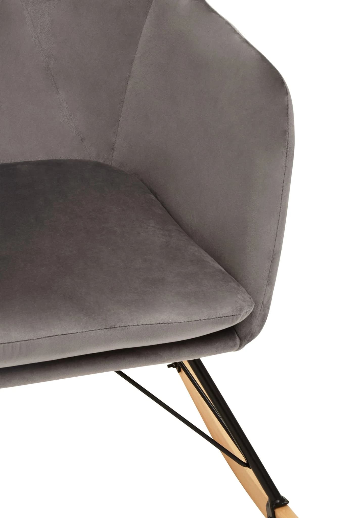 Stockholm Grey Velvet Rocking Chair - Seating, photo 8 of 8