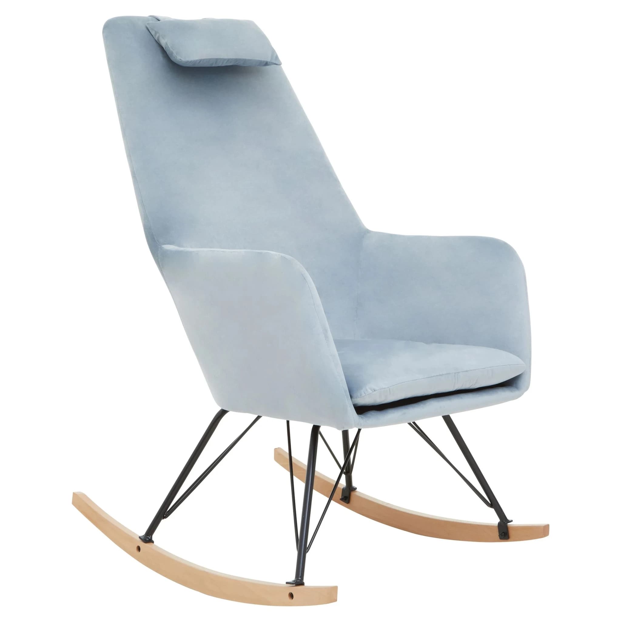 Stockholm Blue Velvet Rocking Chair - Seating, photo 7 of 8