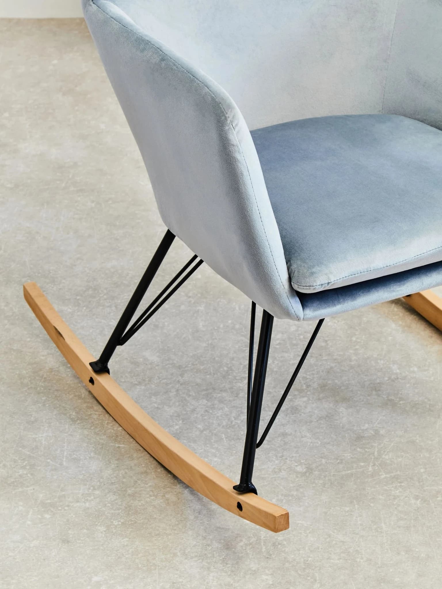 Stockholm Blue Velvet Rocking Chair - Seating, photo 2 of 8