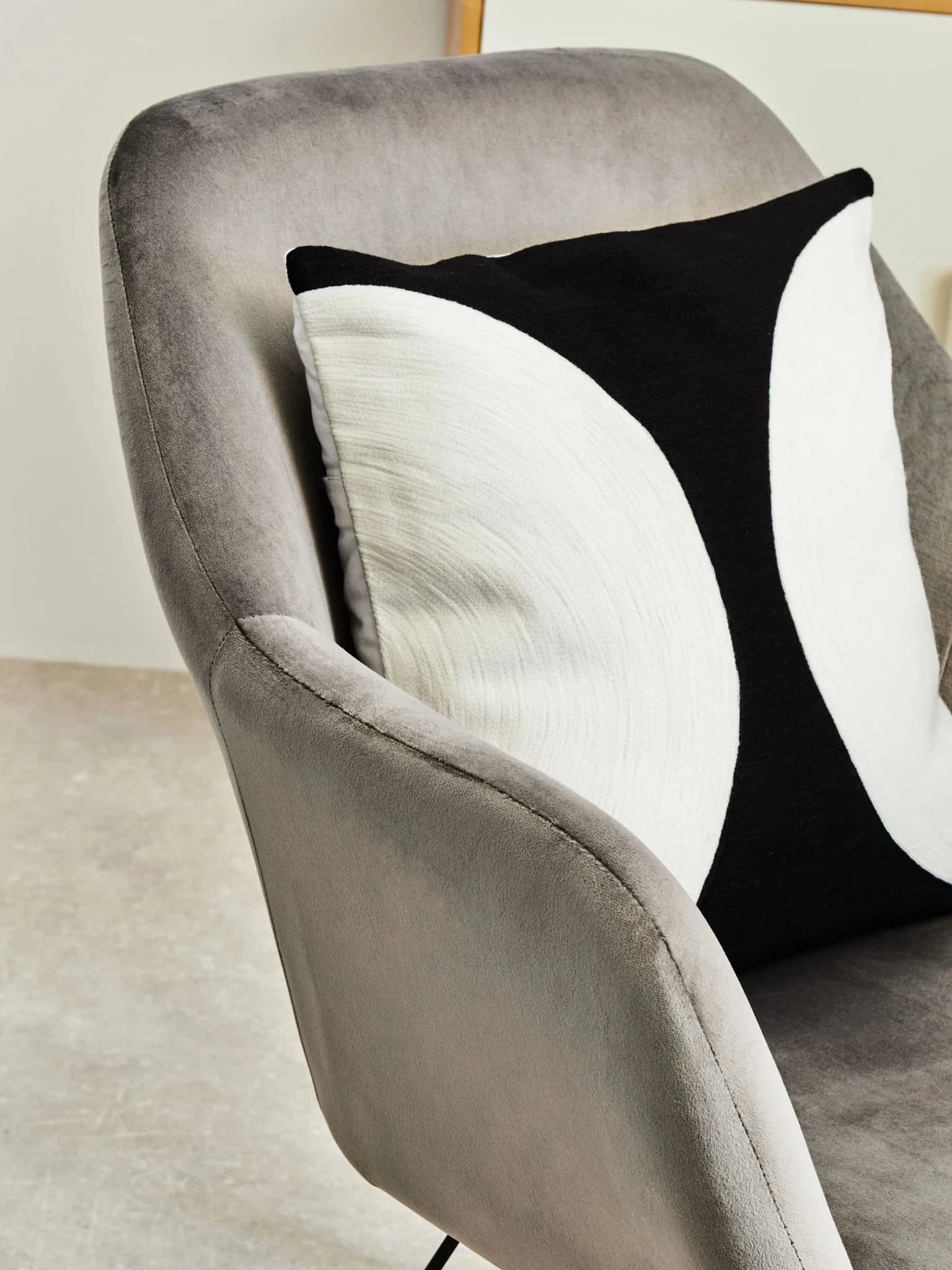 Stockholm Small Grey Velvet Rocking Chair - Seating, photo 4 of 8