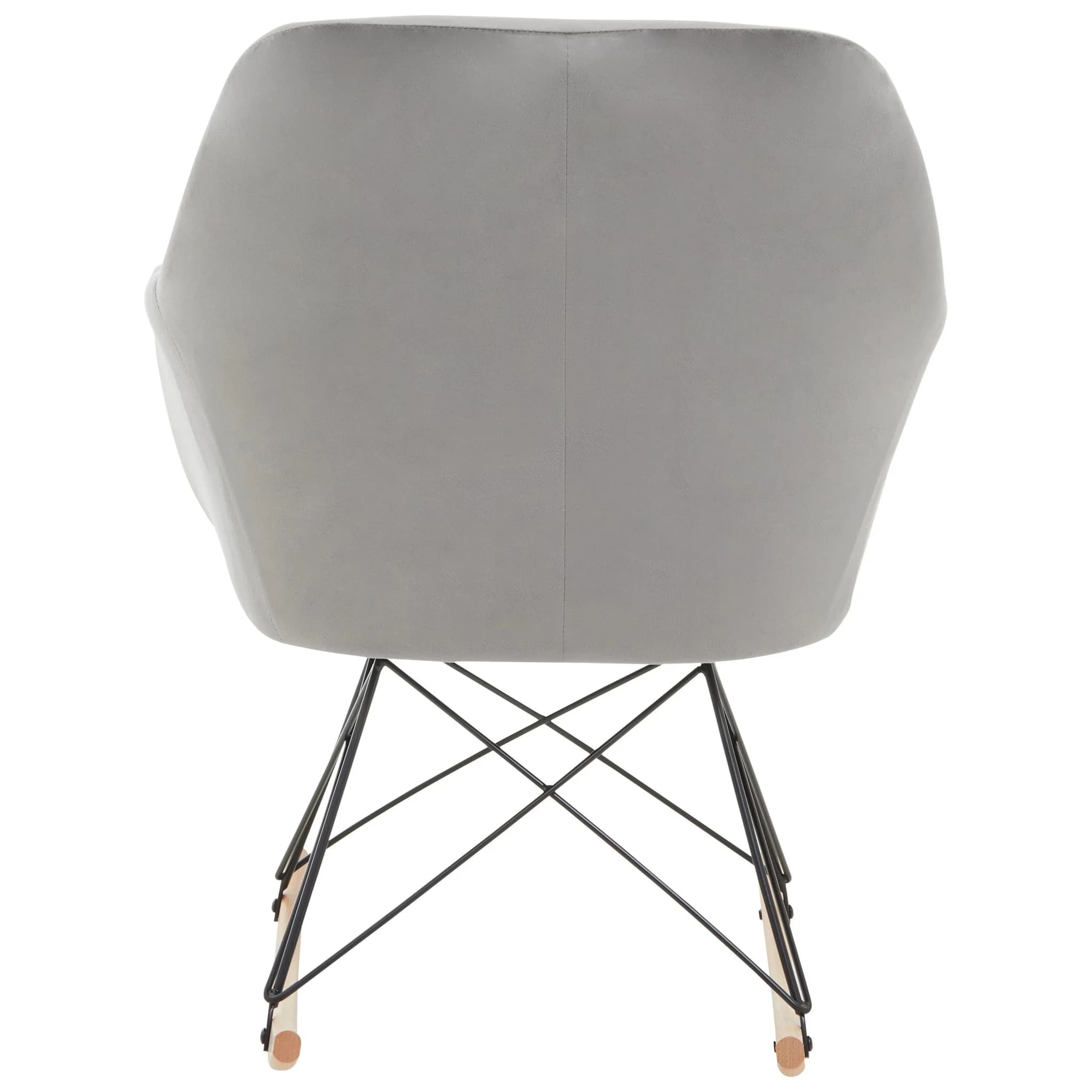 Stockholm Small Grey Velvet Rocking Chair - Seating, photo 5 of 8