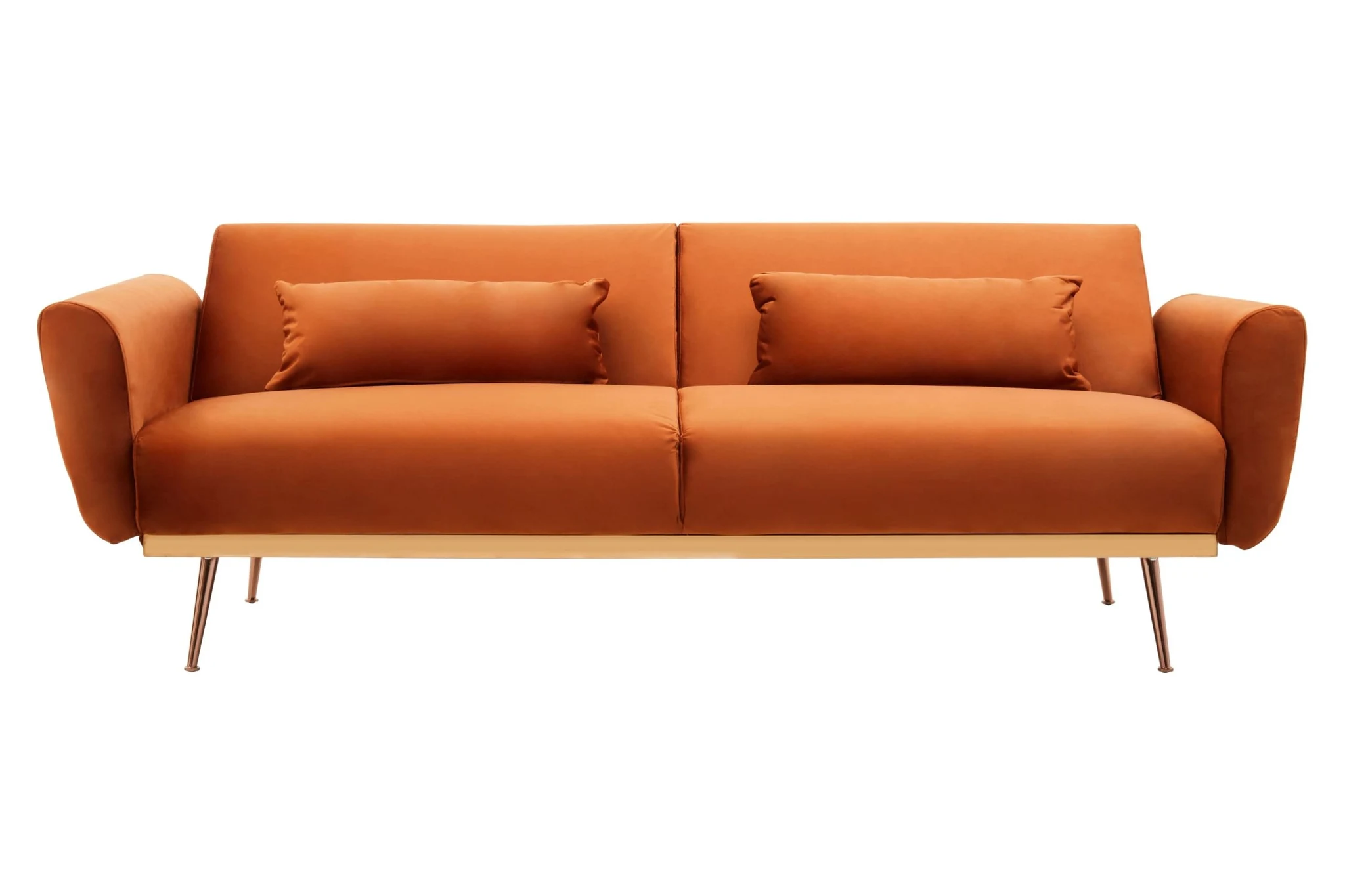 Hatton Burnt Orange Velvet Sofa Bed - Seating, photo 6 of 8