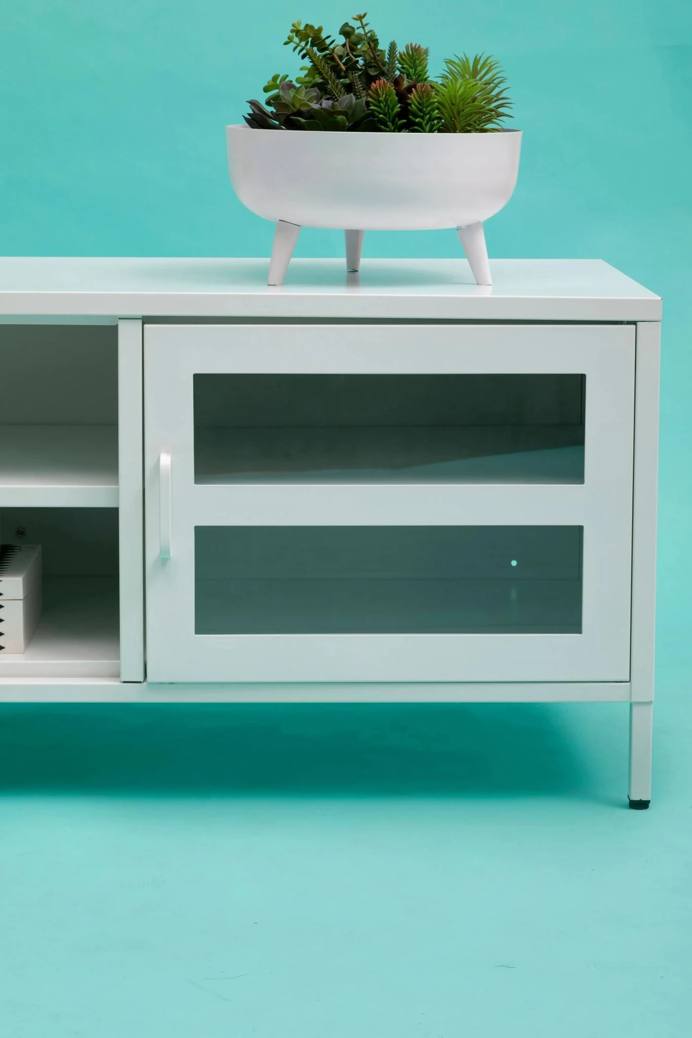 Acier Two Door White Metal Media Unit - Bookcases & shelving, photo 4 of 8