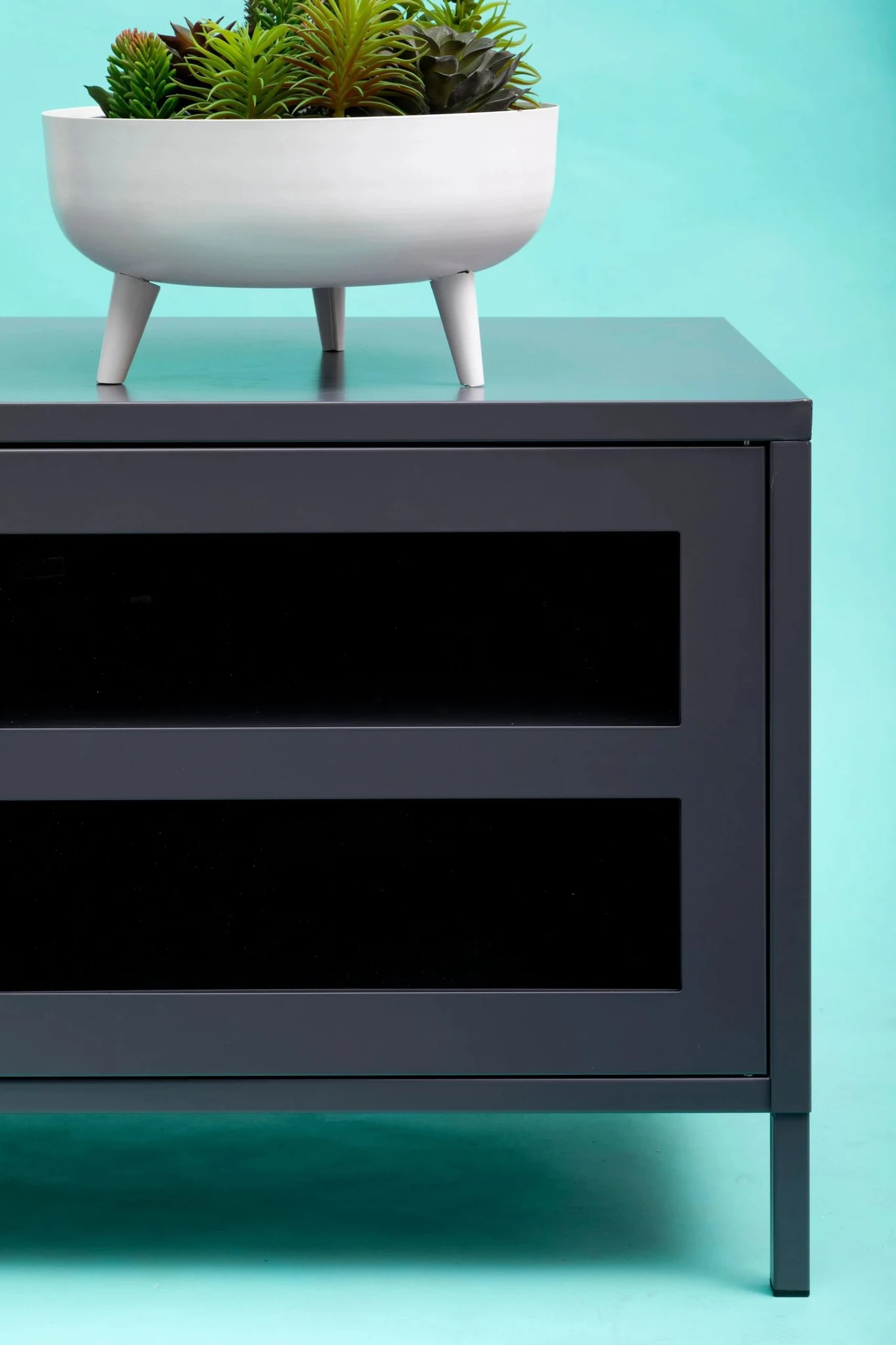 Acier Two Door Grey Metal Media Unit - Bookcases & shelving, photo 4 of 8