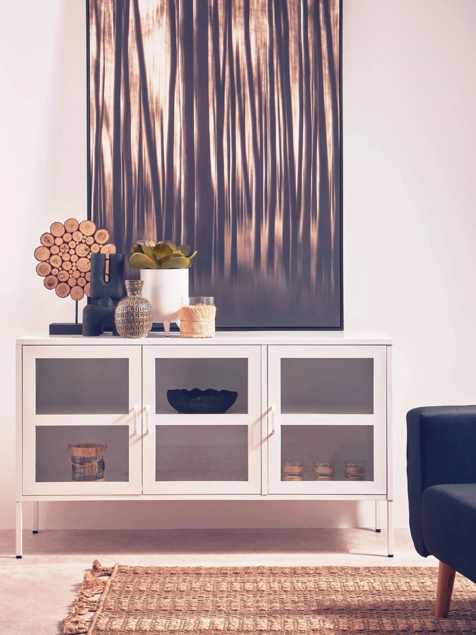 Acier Three Door White Metal Sideboard - Bookcases & shelving, photo 3 of 8