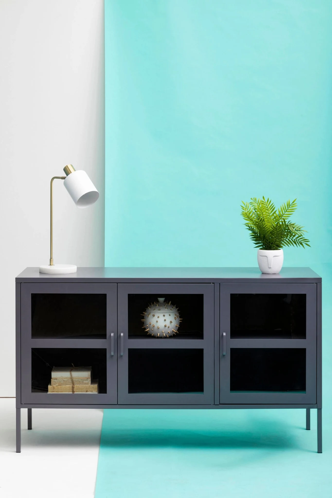 Acier Three Door Grey Metal Sideboard - Bookcases & shelving, photo 8 of 8