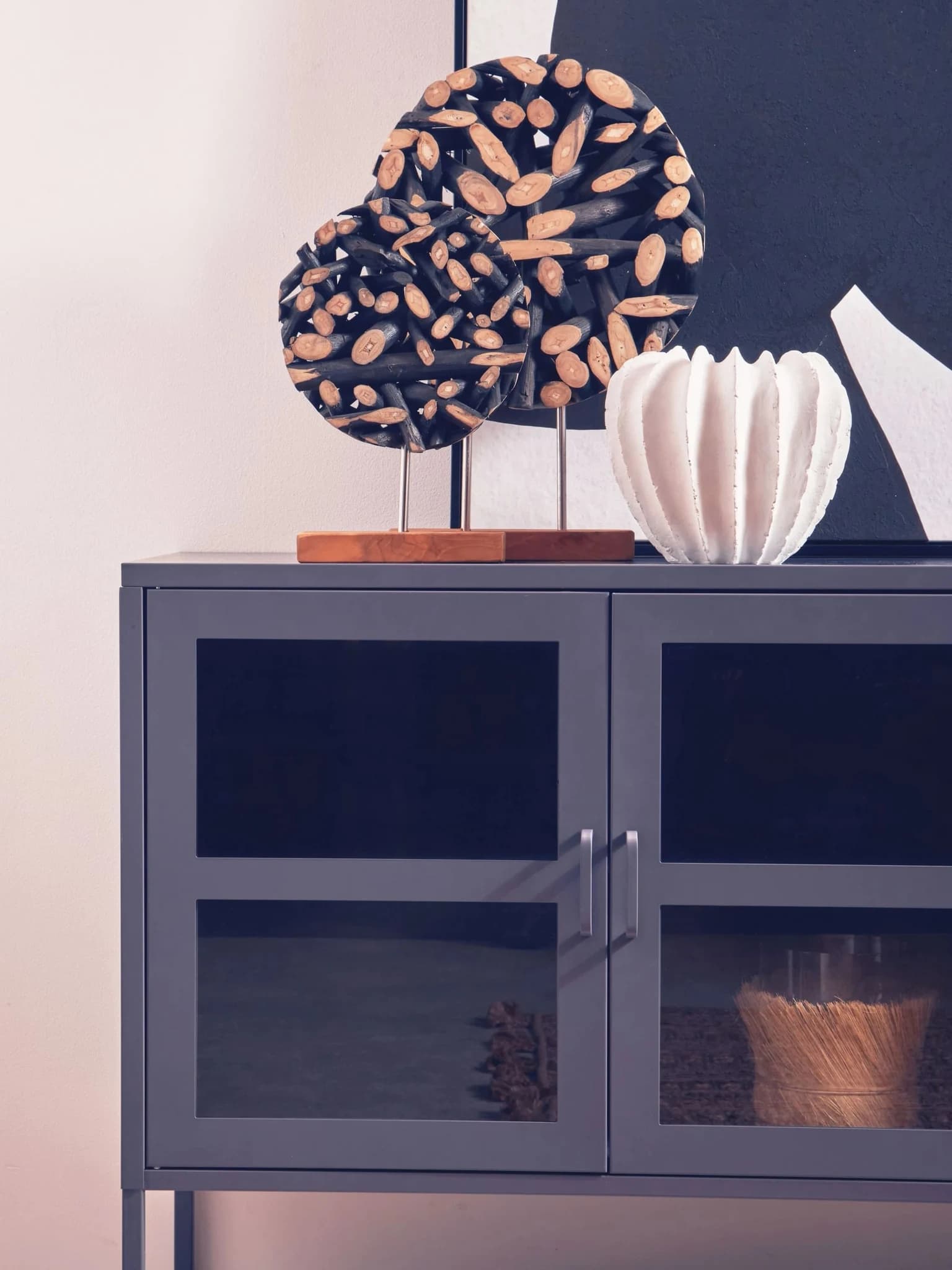 Acier Three Door Grey Metal Sideboard - Bookcases & shelving, photo 2 of 8