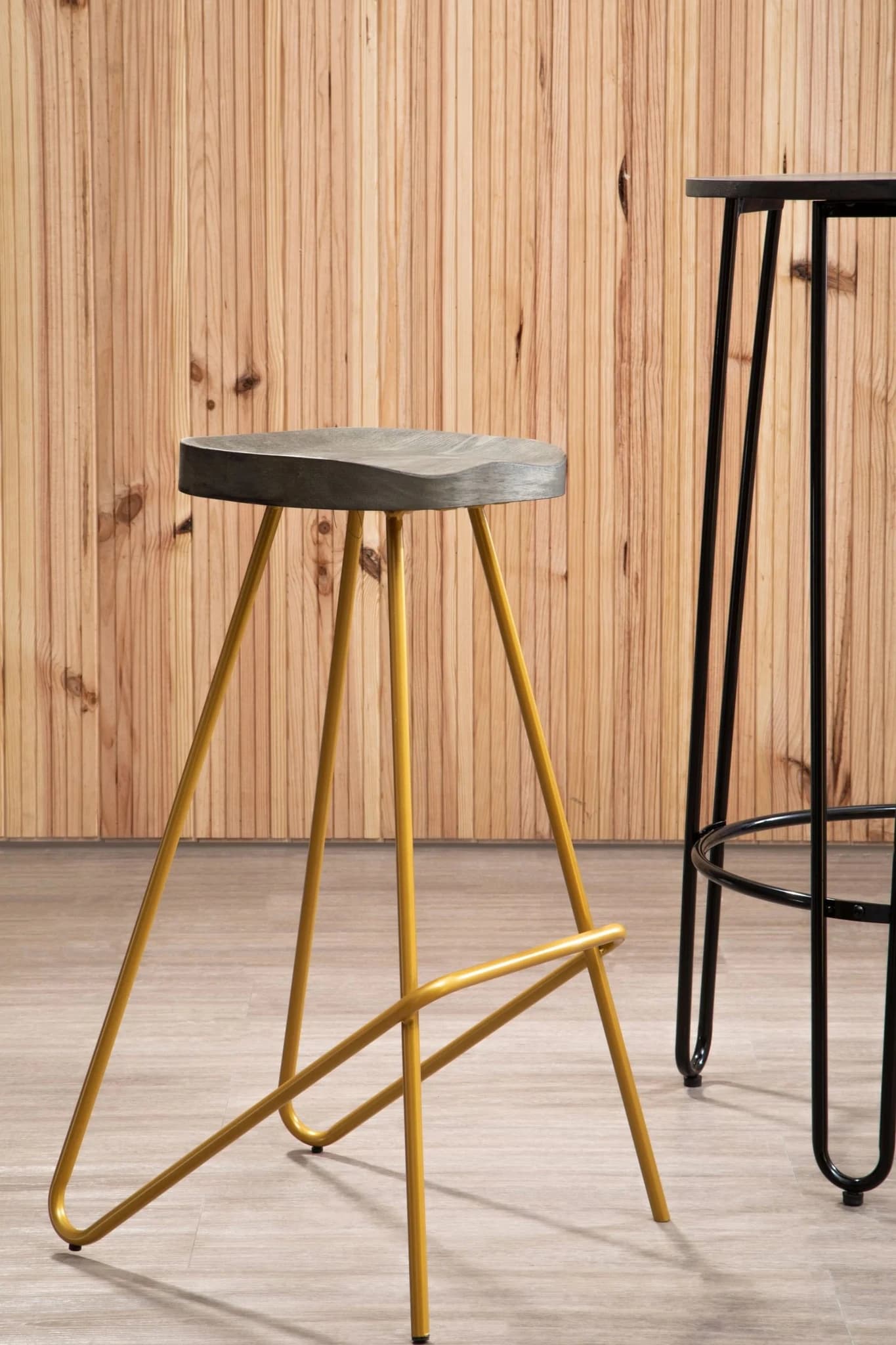 District Elm Wood Bar Stool With Metal Legs - Seating, photo 6 of 8