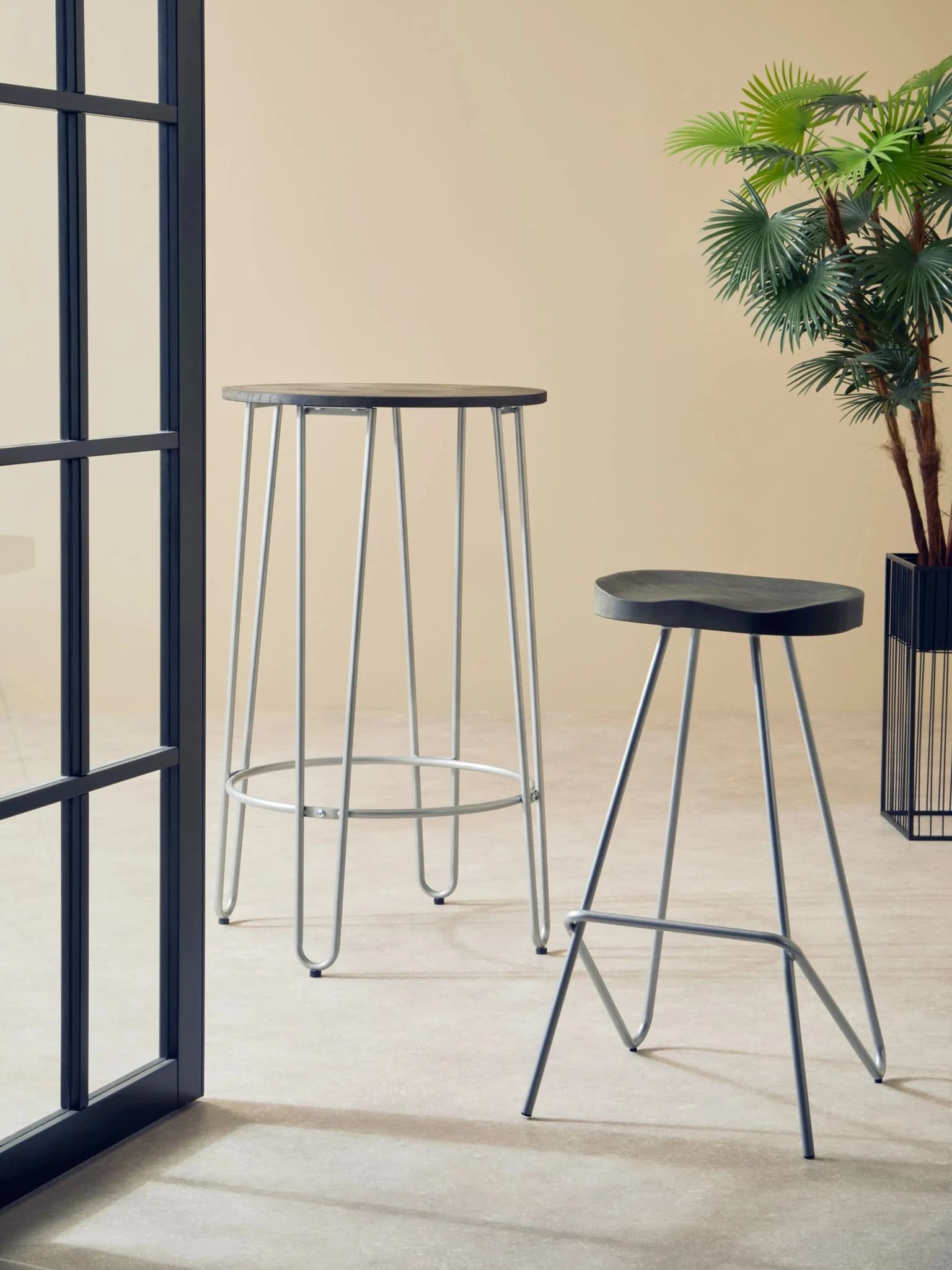 District Silver Metal Frame Bar Stool - Seating, photo 3 of 8