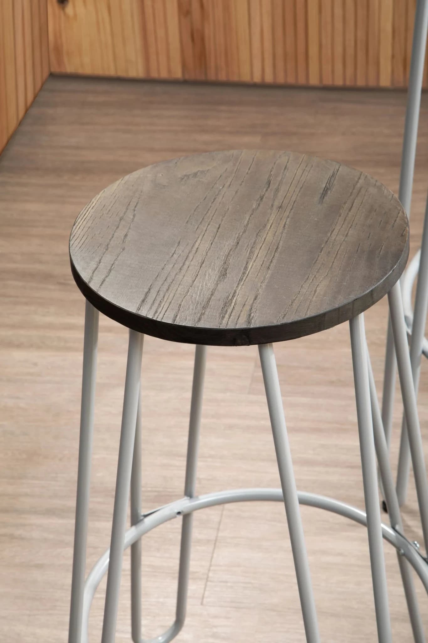 District 3 Piece Elm Wood Bar Table And Stool Set - Seating, photo 7 of 8
