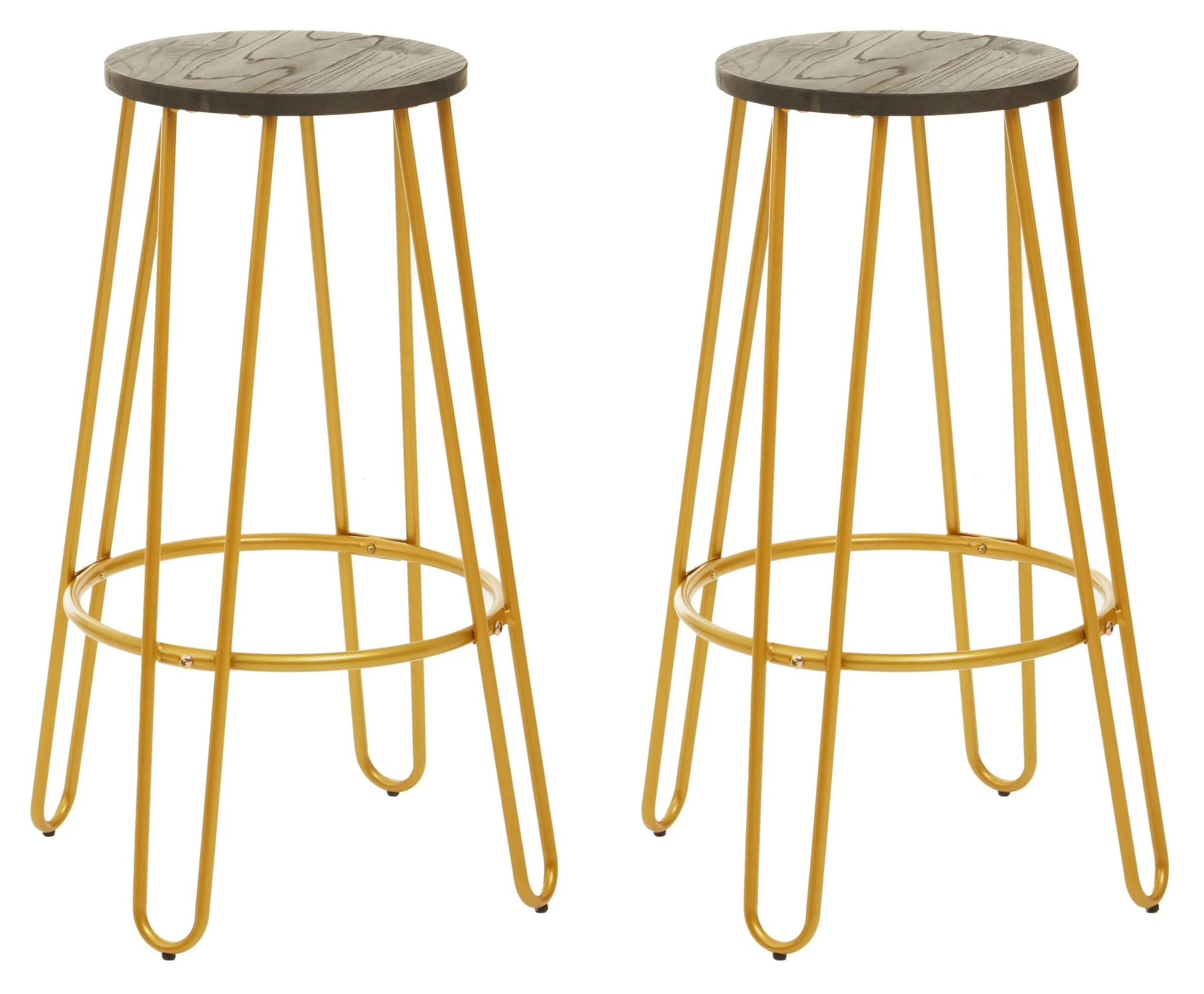 District 3 Piece Gold Finish Bar Table Stool Set - Seating, photo 8 of 8