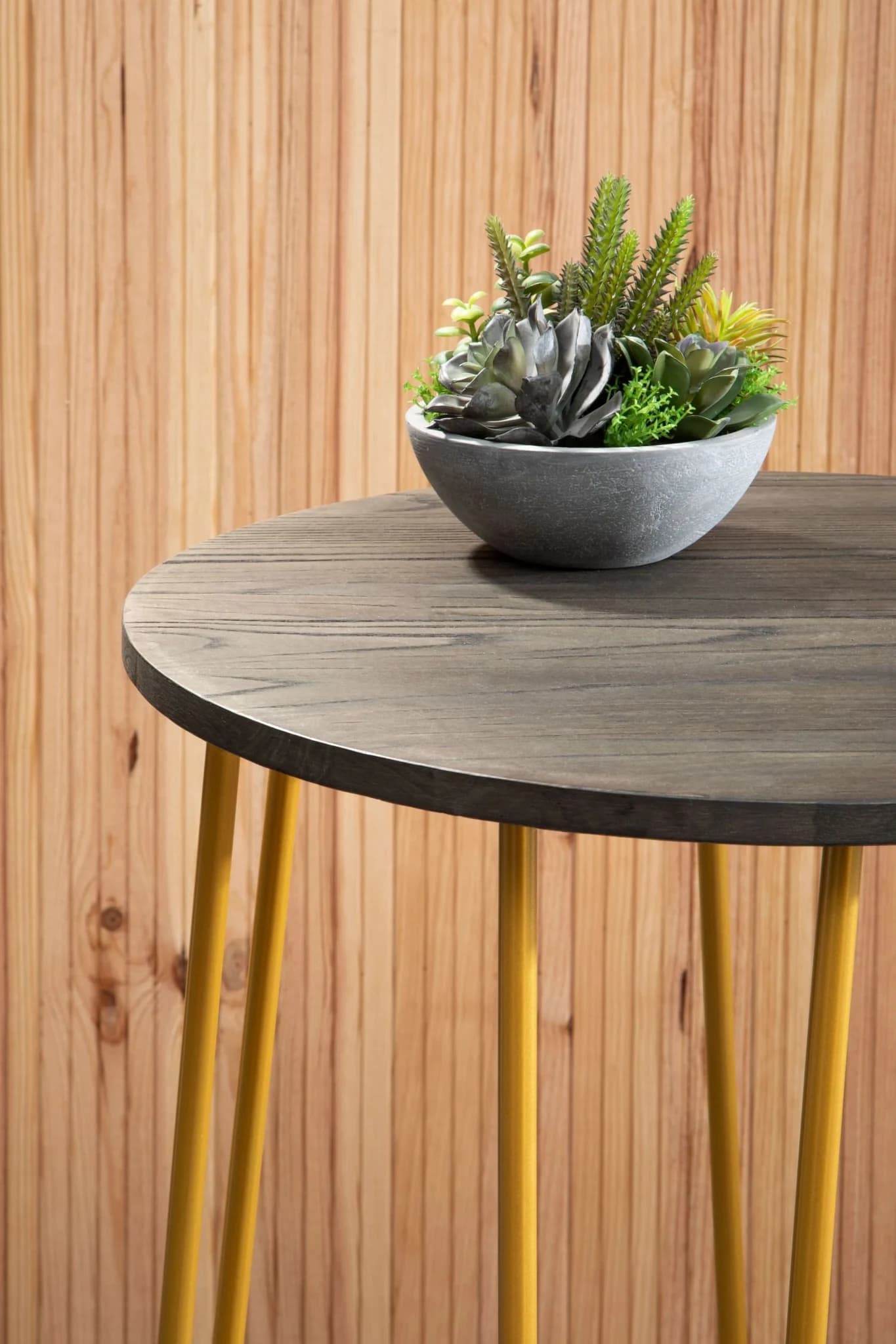 District 3 Piece Gold Finish Bar Table Stool Set - Seating, photo 5 of 8