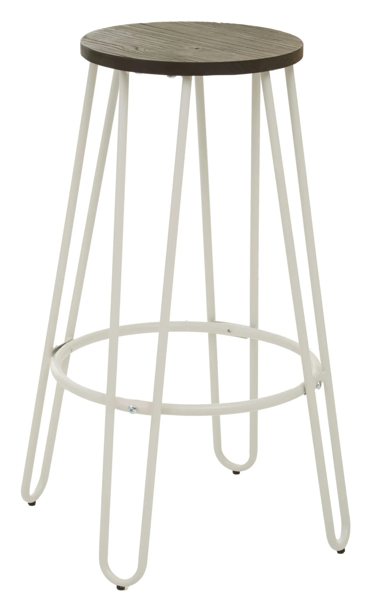 District White Finish Metal Frame Bar Stool - Seating, photo 8 of 8