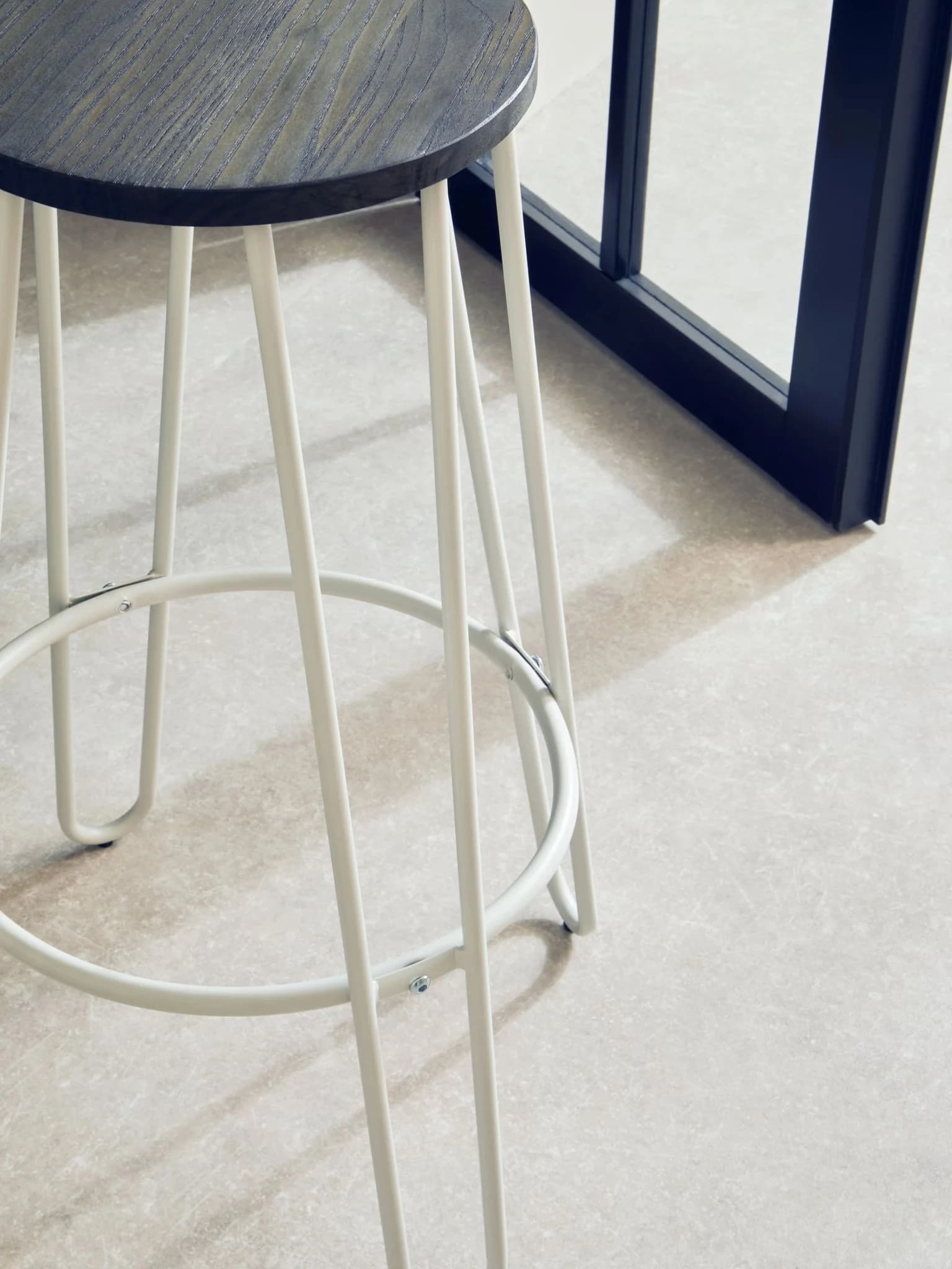 District White Finish Metal Frame Bar Stool - Seating, photo 2 of 8