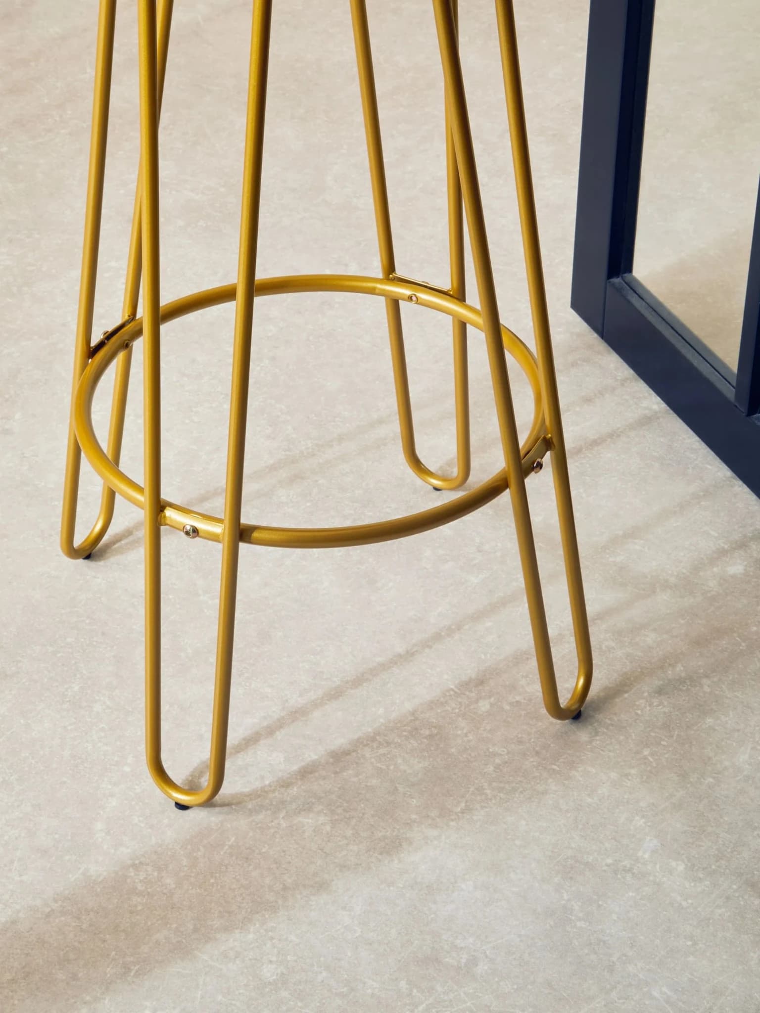 District Gold Finish Metal Frame Bar Stool - Seating, photo 2 of 6