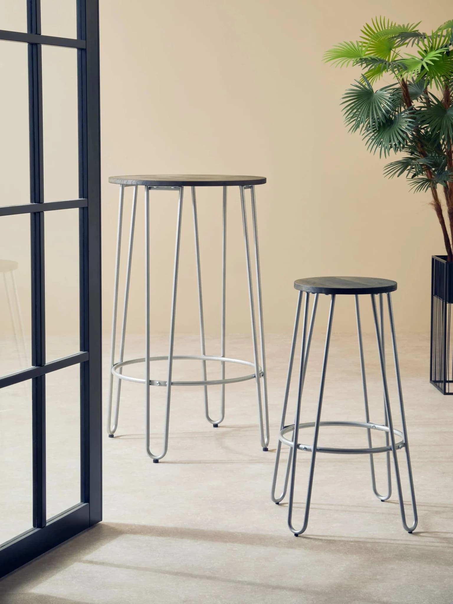 District Barstool with Silver Metal Legs - Seating, photo 3 of 6