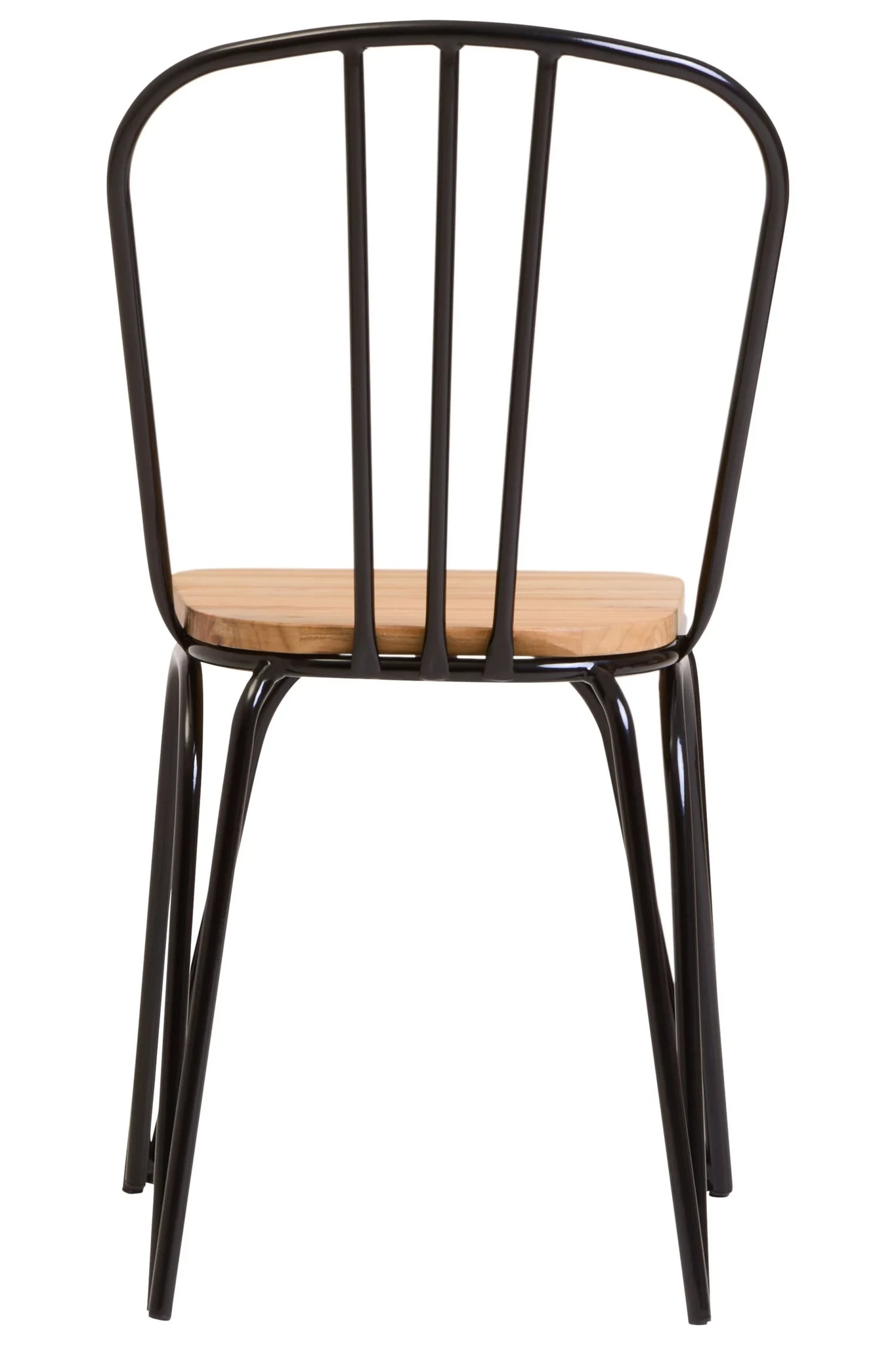 District Dining Chair Elm Wood Seat With Black Finish Metal Frame - Seating, photo 2 of 8