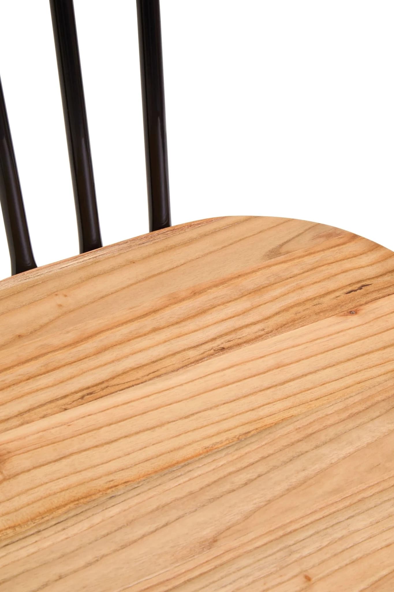 District Dining Chair Elm Wood Seat With Black Finish Metal Frame - Seating, photo 6 of 8