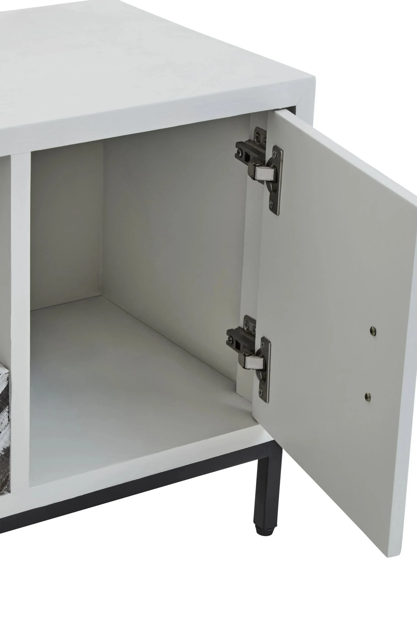 Lombok Rustic Chevron and White Frame Media Unit - Bookcases & shelving, photo 7 of 8