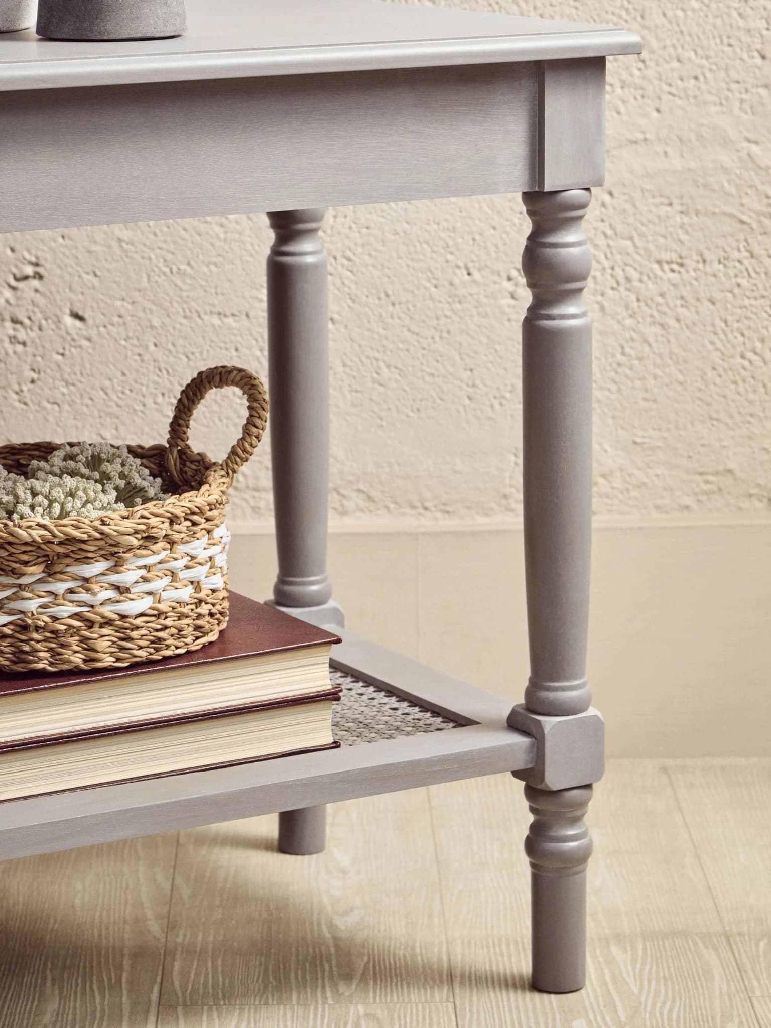 Heritage Grey Wash Wooden Side Table with Lower Shelf - Bookcases & shelving, photo 4 of 8