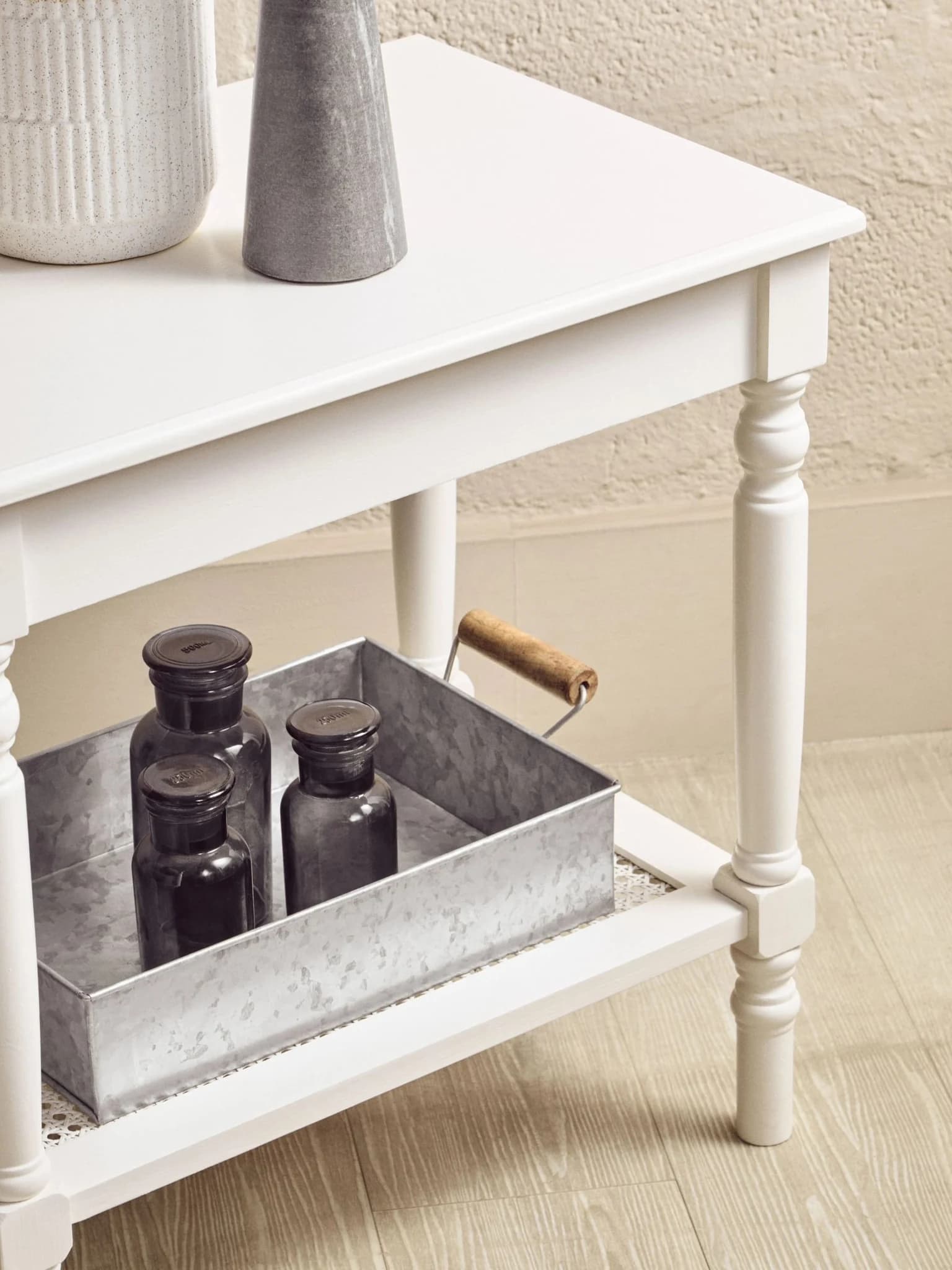 Heritage White Wooden Side Table with Lower Shelf - Bookcases & shelving, photo 2 of 8